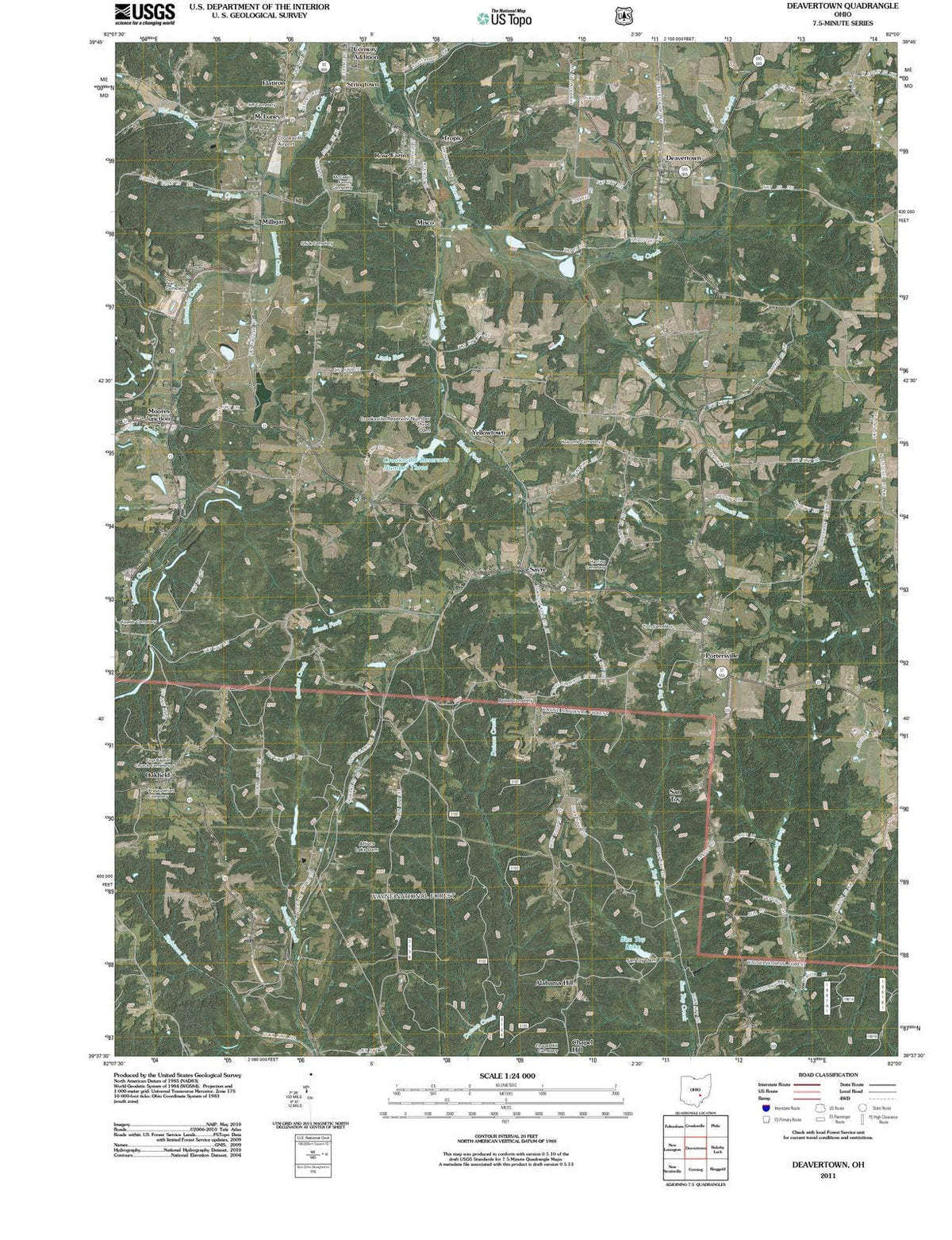 2011 Deavertown, OH - Ohio - USGS Topographic Map