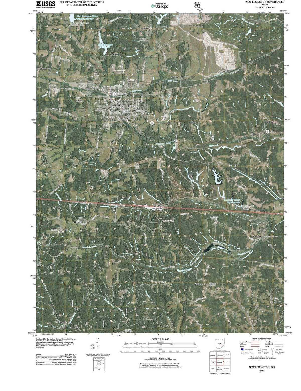 2011 New Lexington, OH - Ohio - USGS Topographic Map