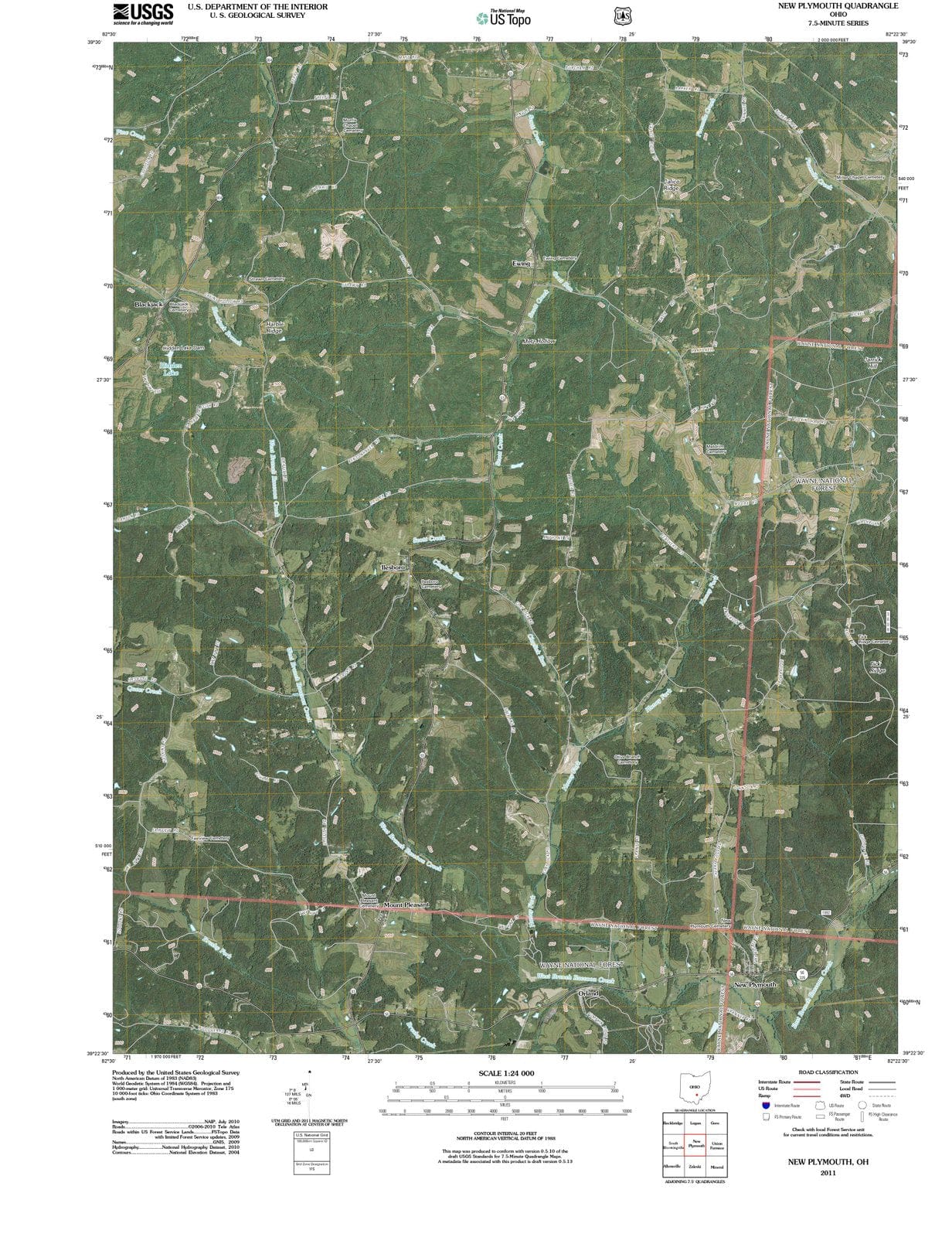 2011 New Plymouth, OH - Ohio - USGS Topographic Map