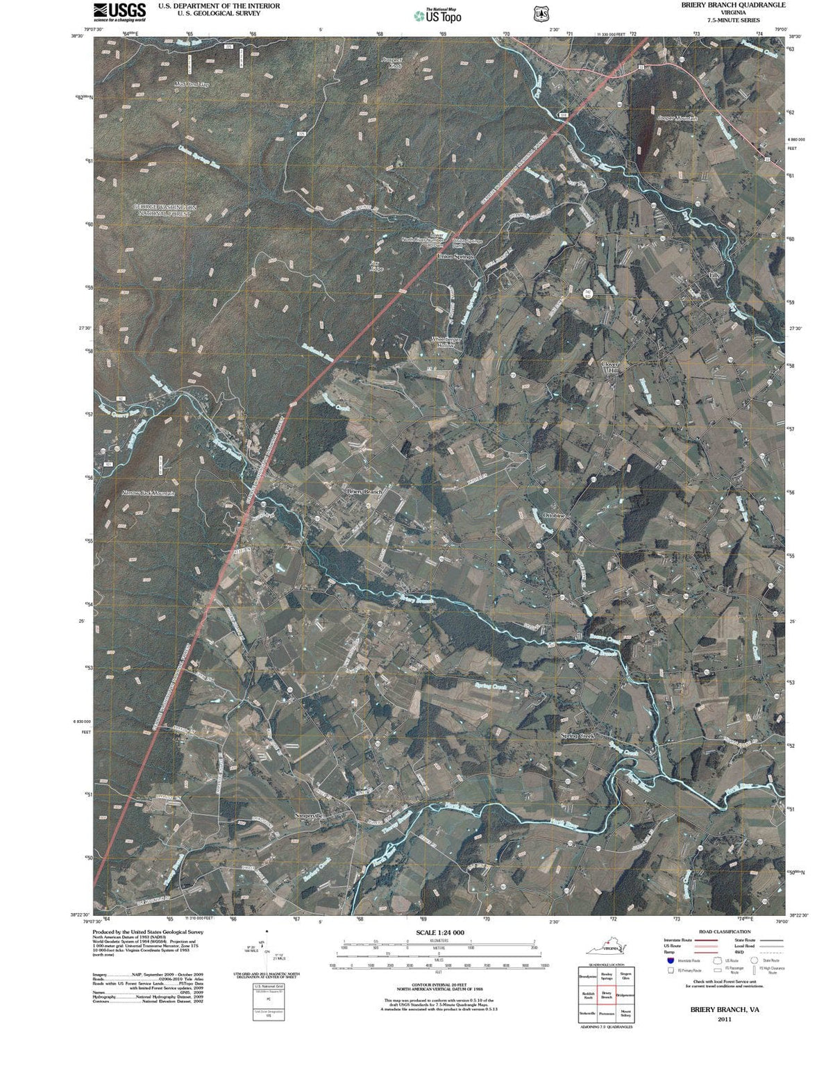 2011 Briery Branch, VA - Virginia - USGS Topographic Map
