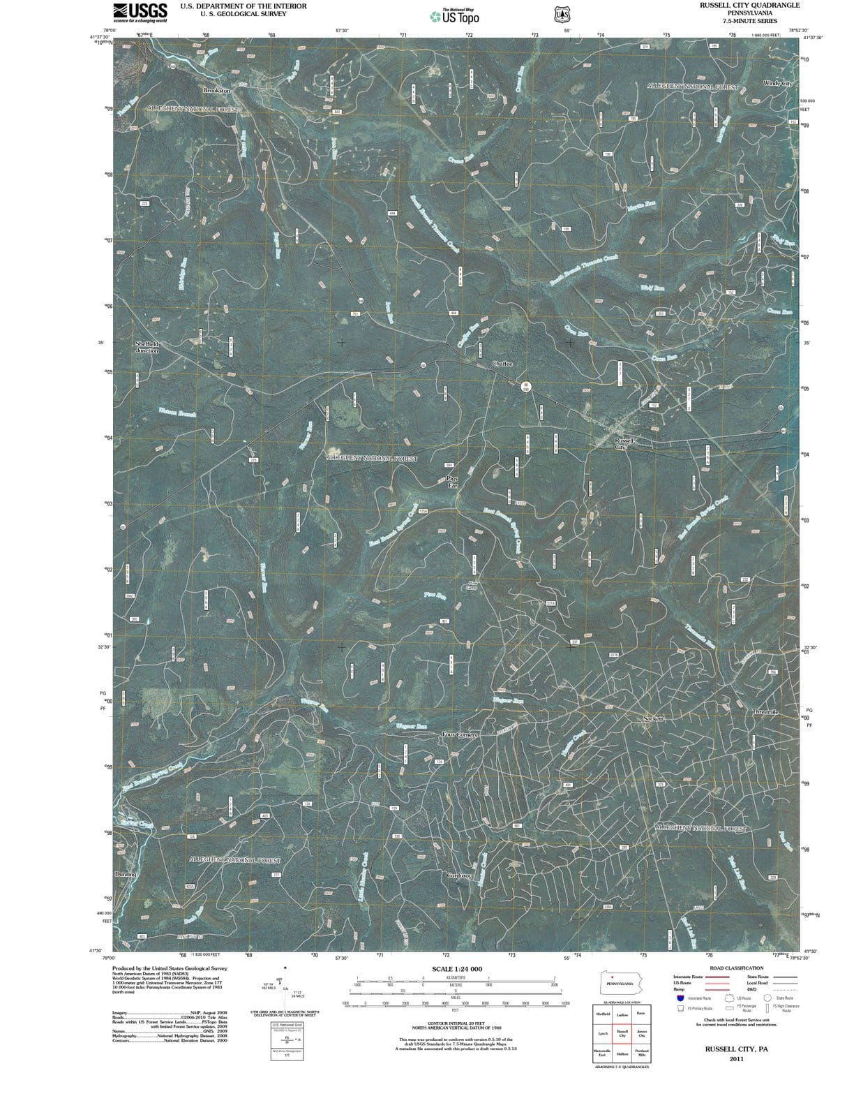 2011 Russell City, PA - Pennsylvania - USGS Topographic Map
