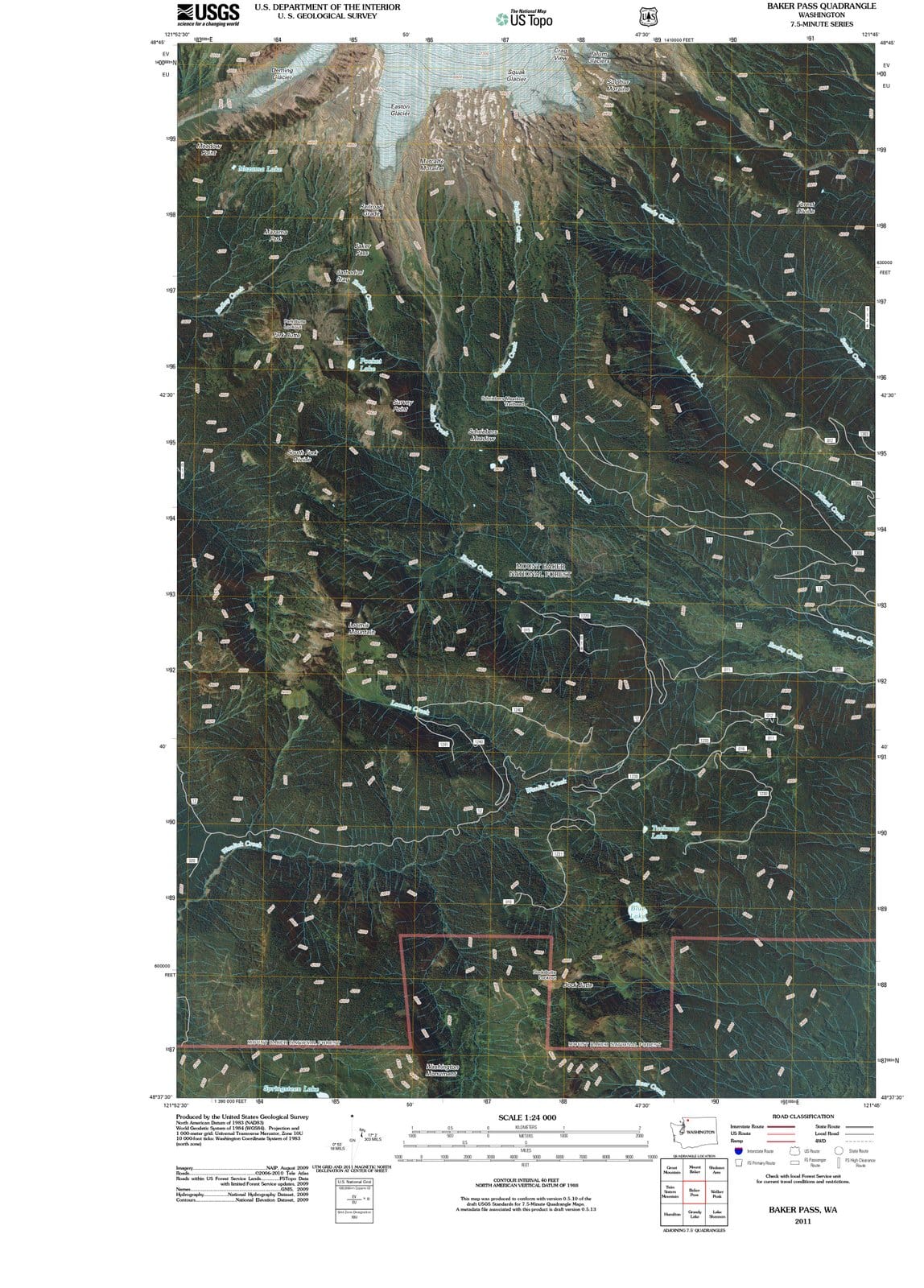2011 Baker Pass, WA - Washington - USGS Topographic Map