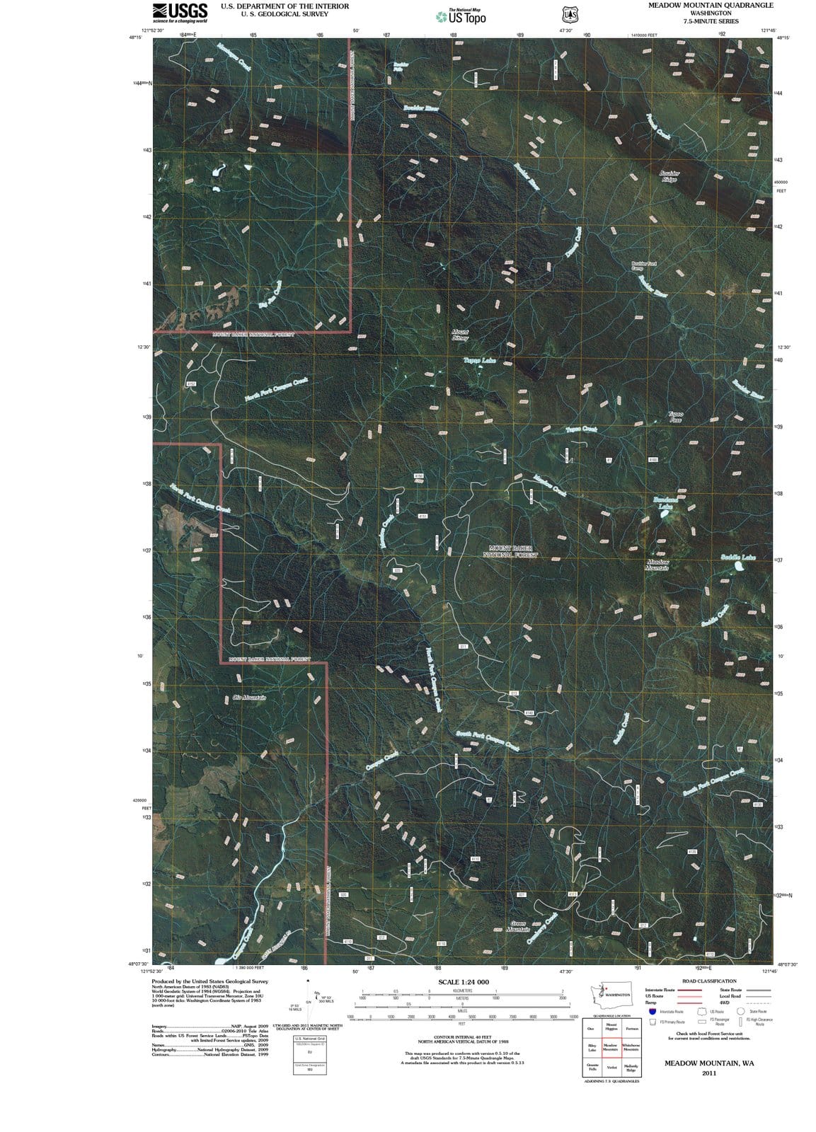 2011 Meadow Mountain, WA - Washington - USGS Topographic Map