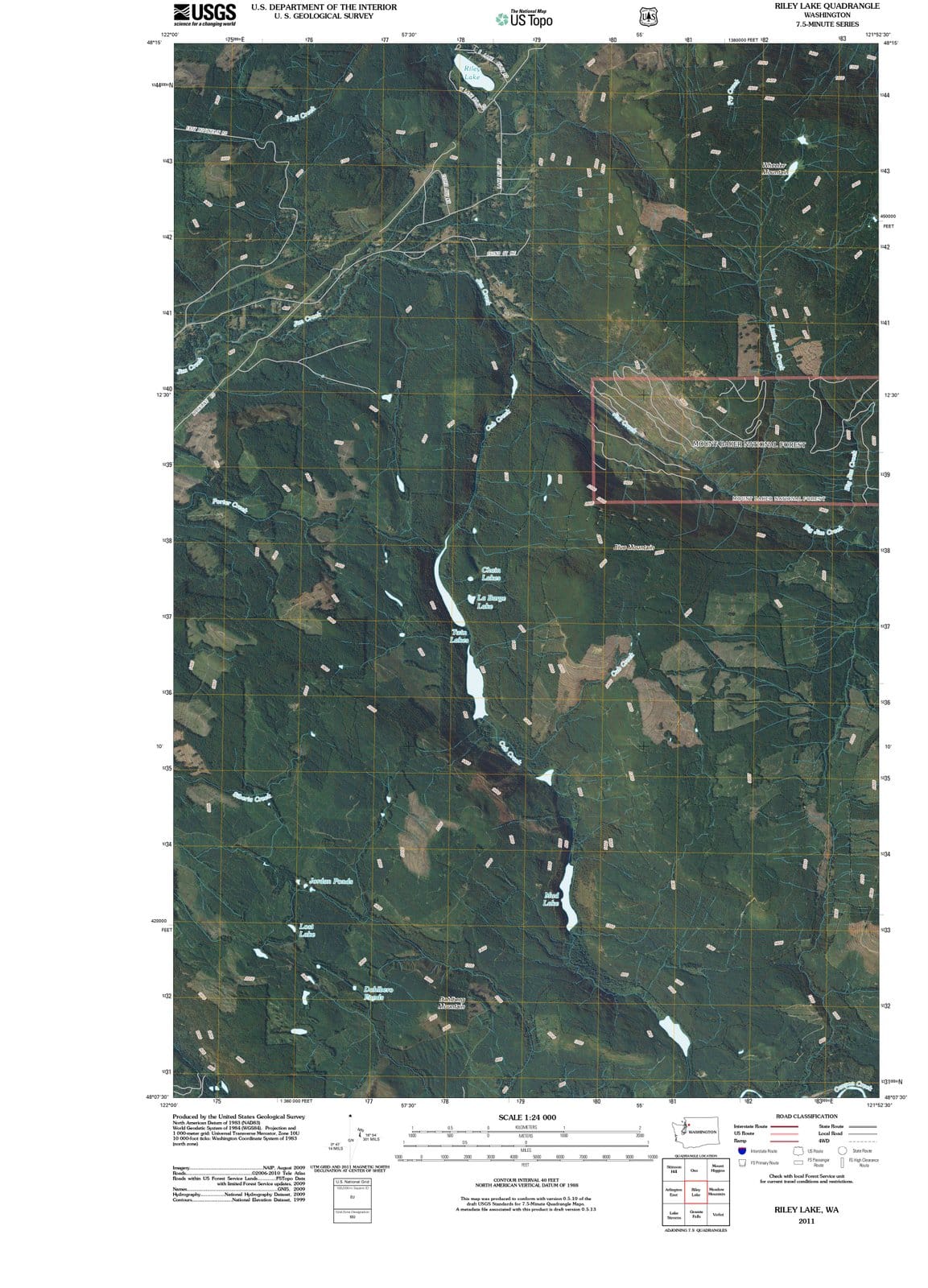 2011 Riley Lake, WA - Washington - USGS Topographic Map