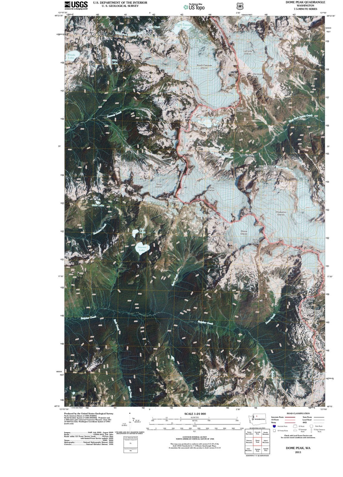 2011 Dome Peak, WA - Washington - USGS Topographic Map