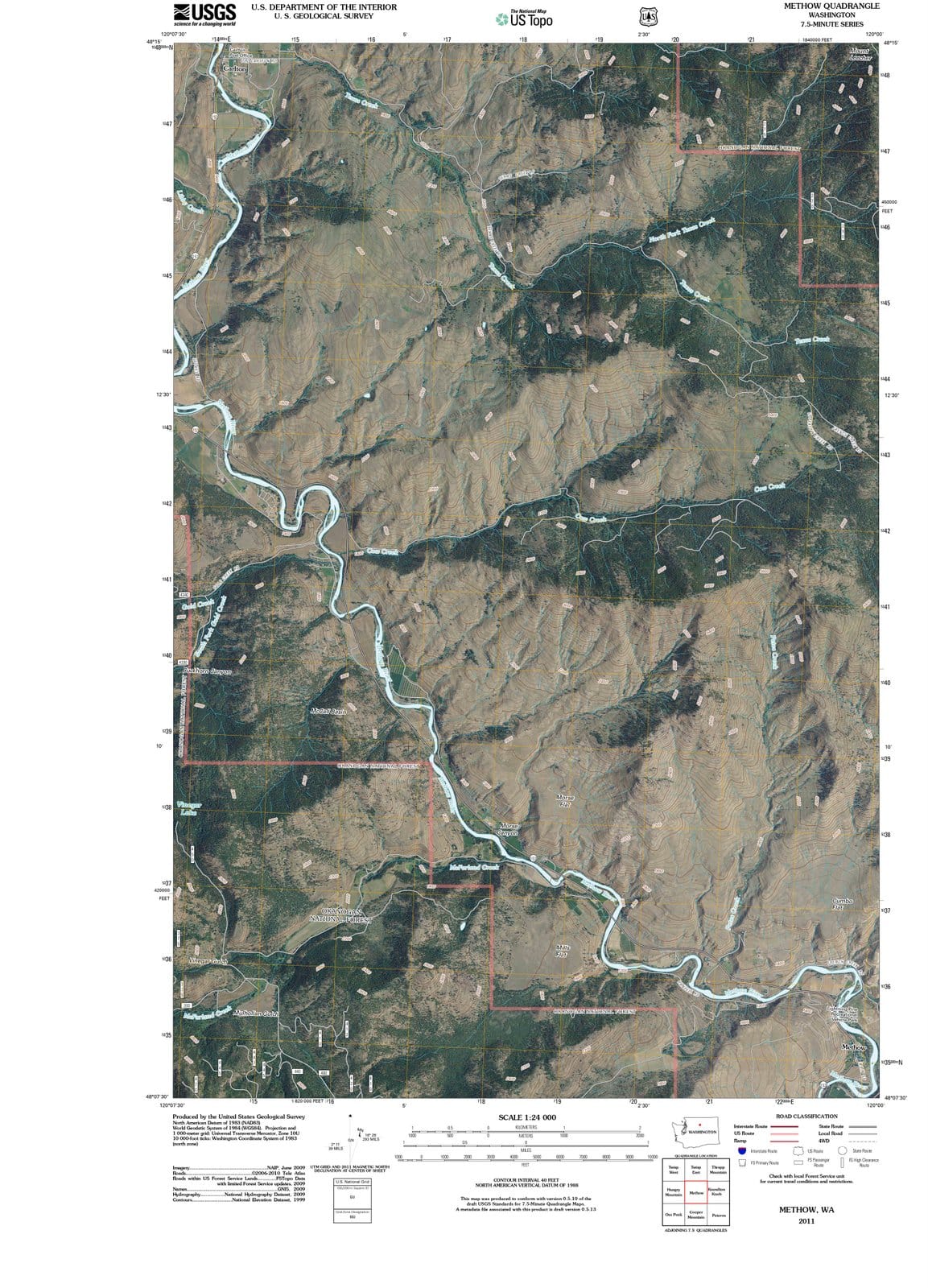 2011 Methow, WA - Washington - USGS Topographic Map