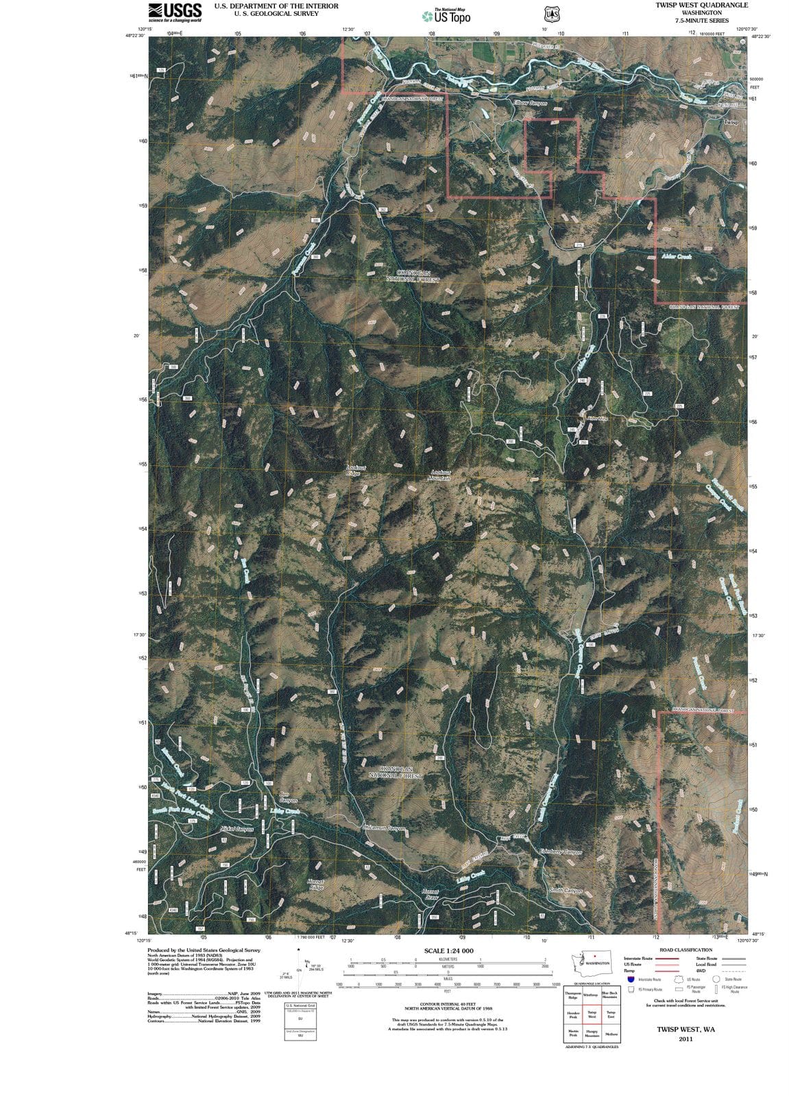 2011 Twisp West, WA - Washington - USGS Topographic Map