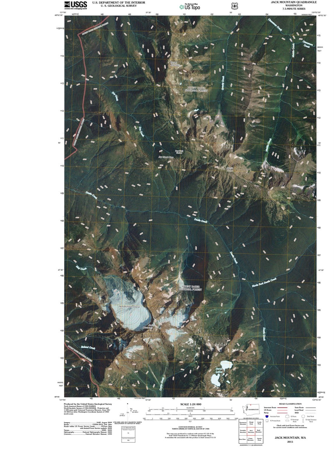 2011 Jack Mountain, WA - Washington - USGS Topographic Map