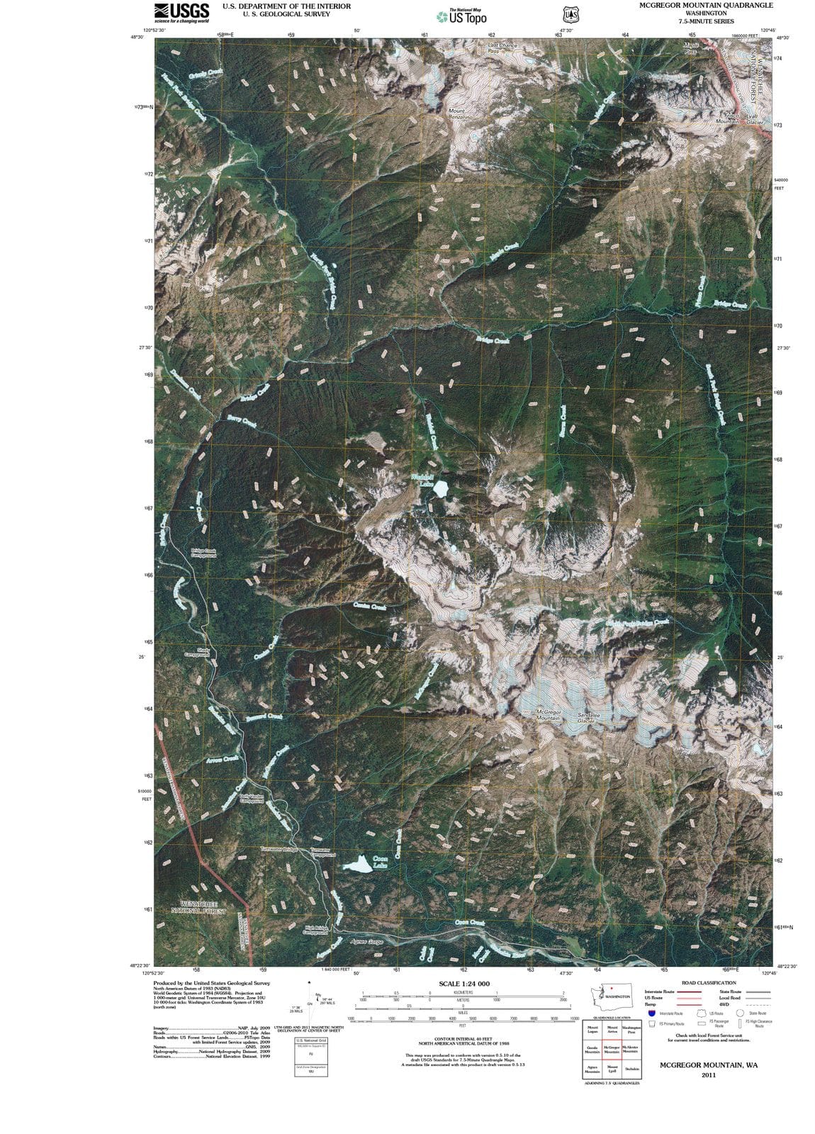 2011 McGregor Mountain, WA - Washington - USGS Topographic Map