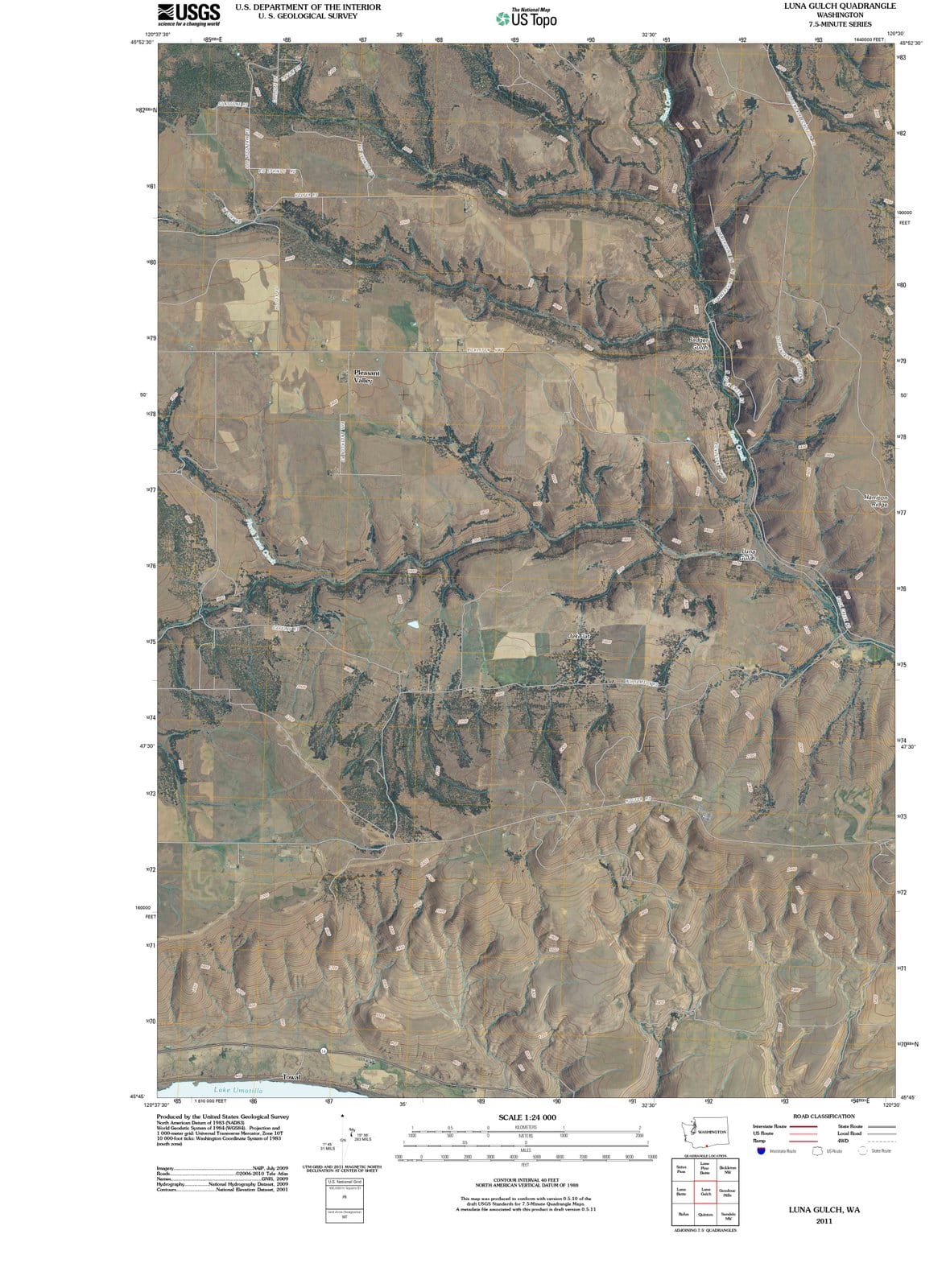 2011 Luna Gulch, WA - Washington - USGS Topographic Map