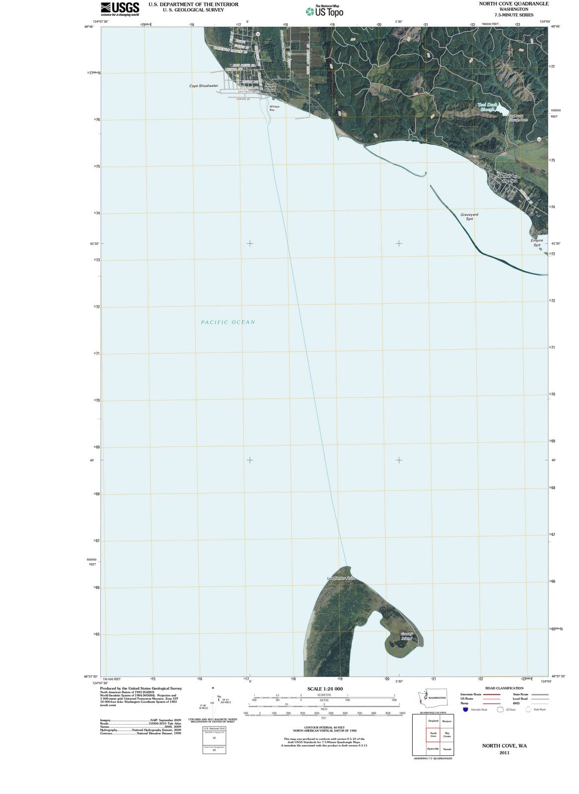 2011 North Cove, WA - Washington - USGS Topographic Map