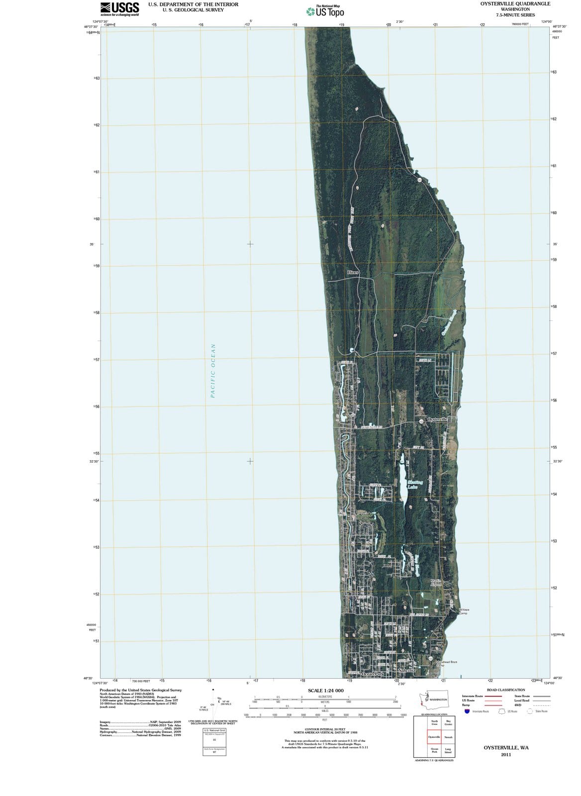 2011 Oysterville, WA - Washington - USGS Topographic Map
