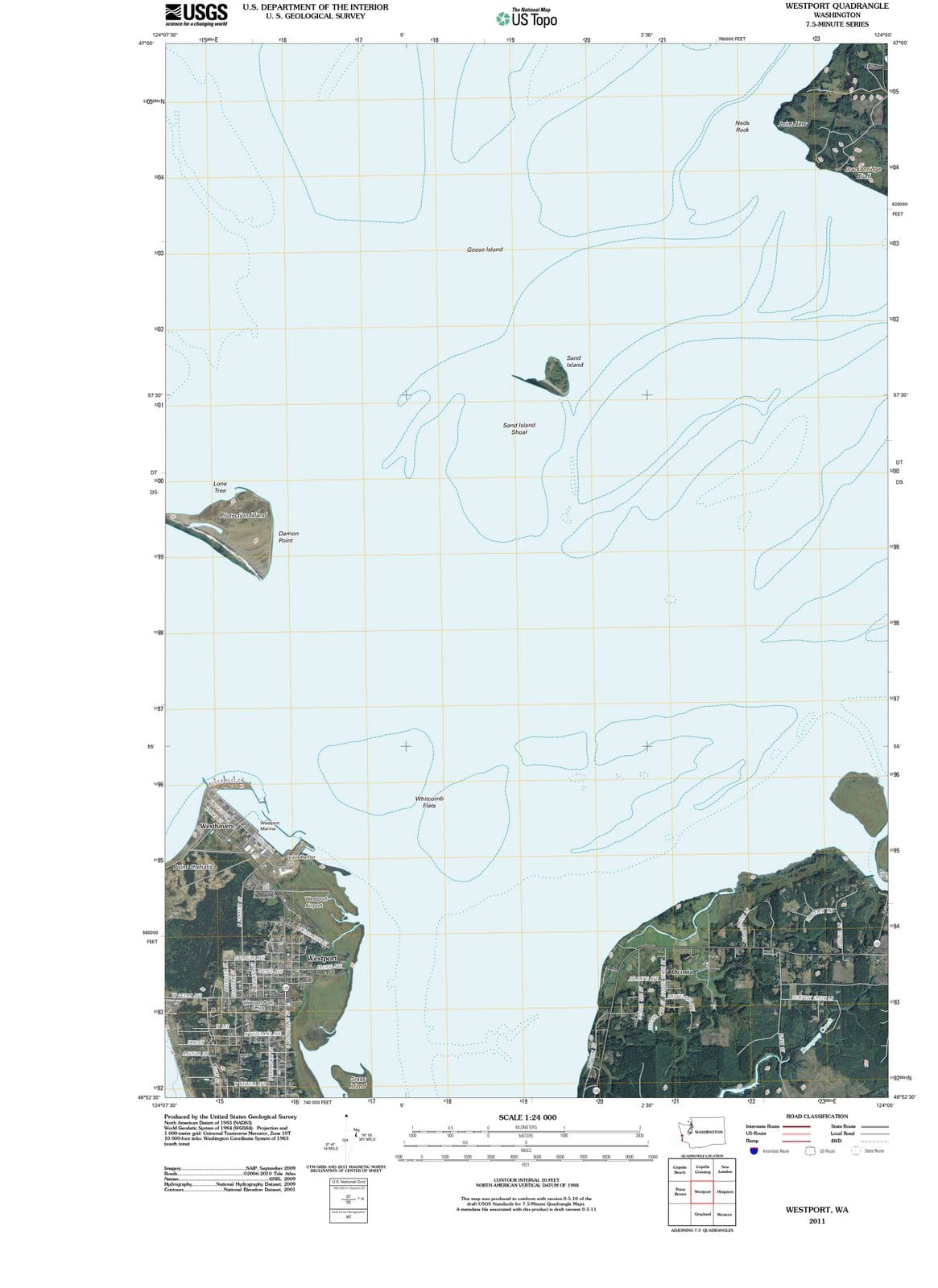 2011 Westport, WA - Washington - USGS Topographic Map