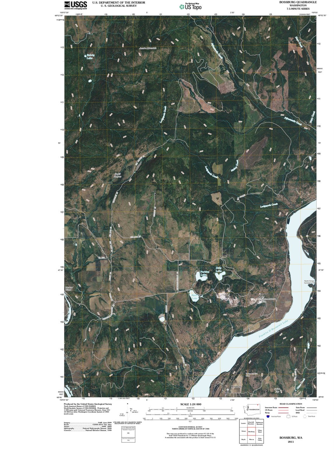 2011 Bossburg, WA - Washington - USGS Topographic Map