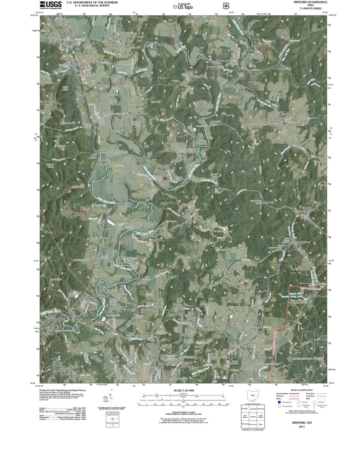 2011 Minford, OH - Ohio - USGS Topographic Map
