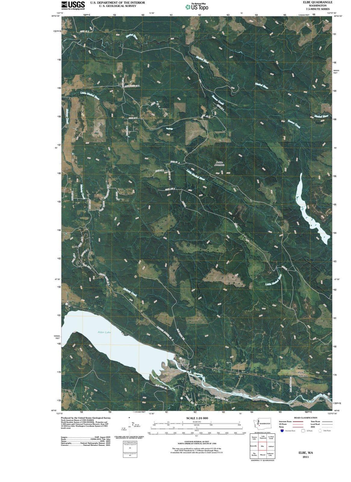 2011 Elbe, WA - Washington - USGS Topographic Map