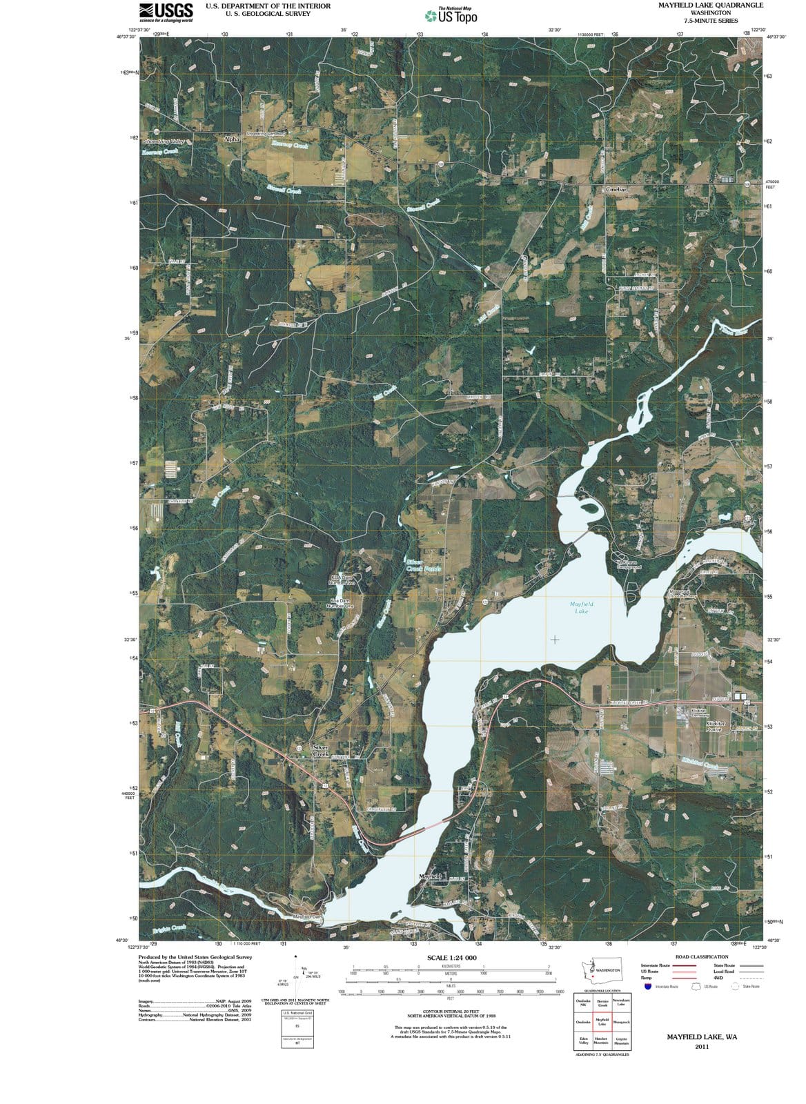 2011 Mayfield Lake, WA - Washington - USGS Topographic Map
