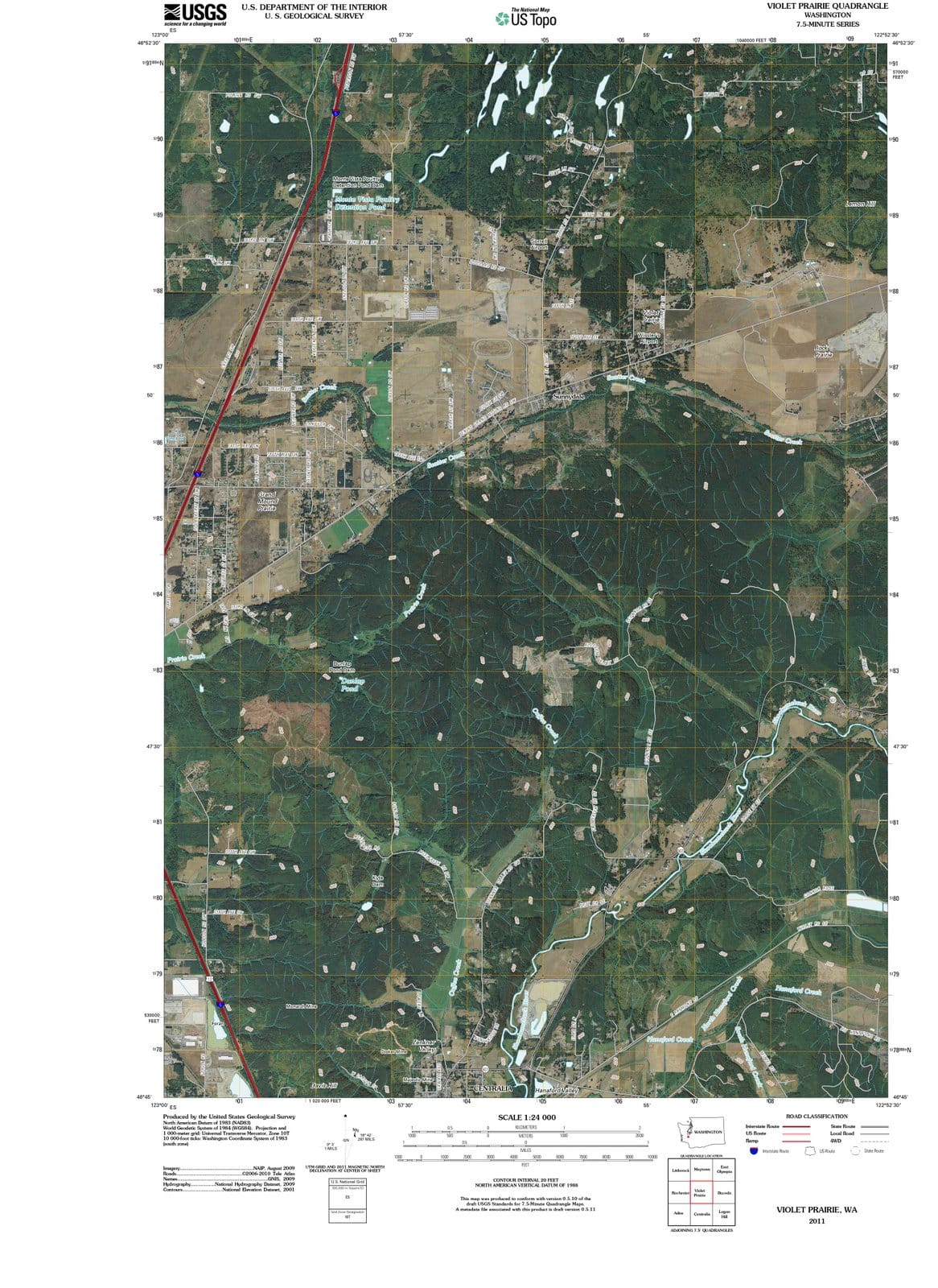 2011 Violet Prairie, WA - Washington - USGS Topographic Map