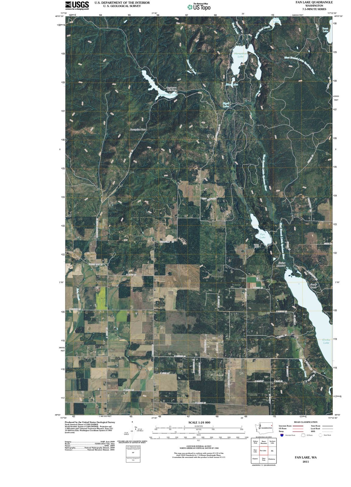 2011 Fan Lake, WA - Washington - USGS Topographic Map