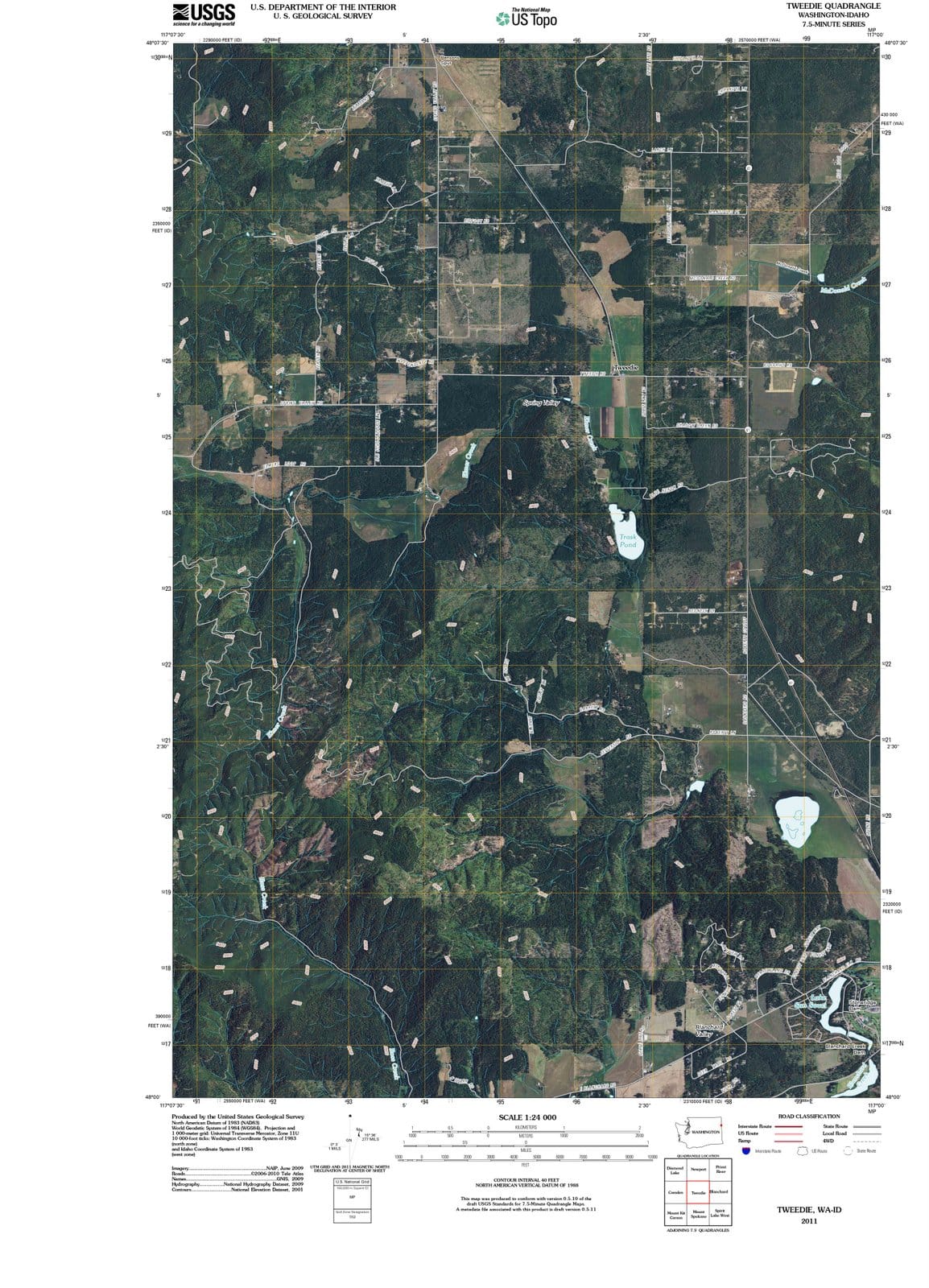 2011 Tweedie, WA - Washington - USGS Topographic Map