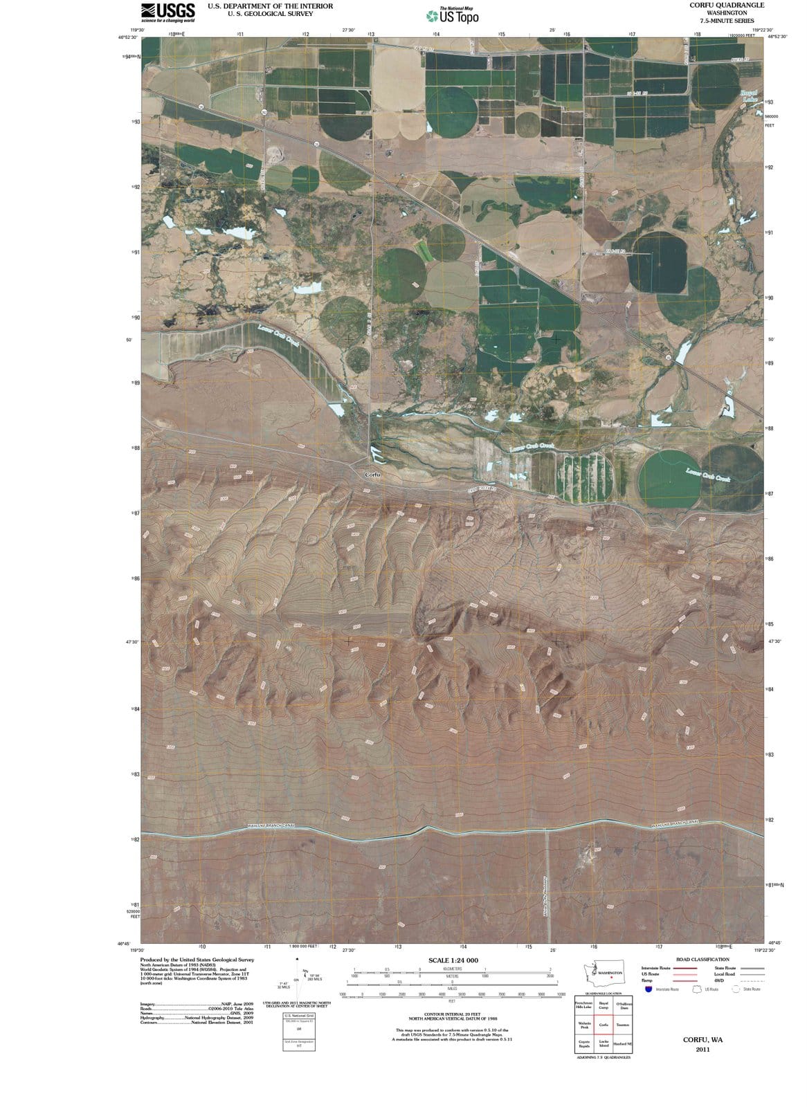 2011 Corfu, WA - Washington - USGS Topographic Map