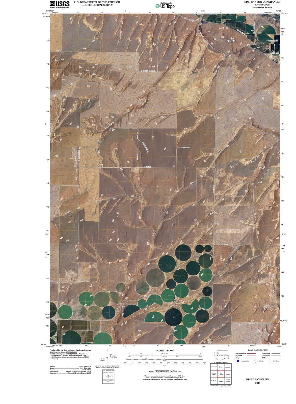2011 Nine Canyon, WA - Washington - USGS Topographic Map