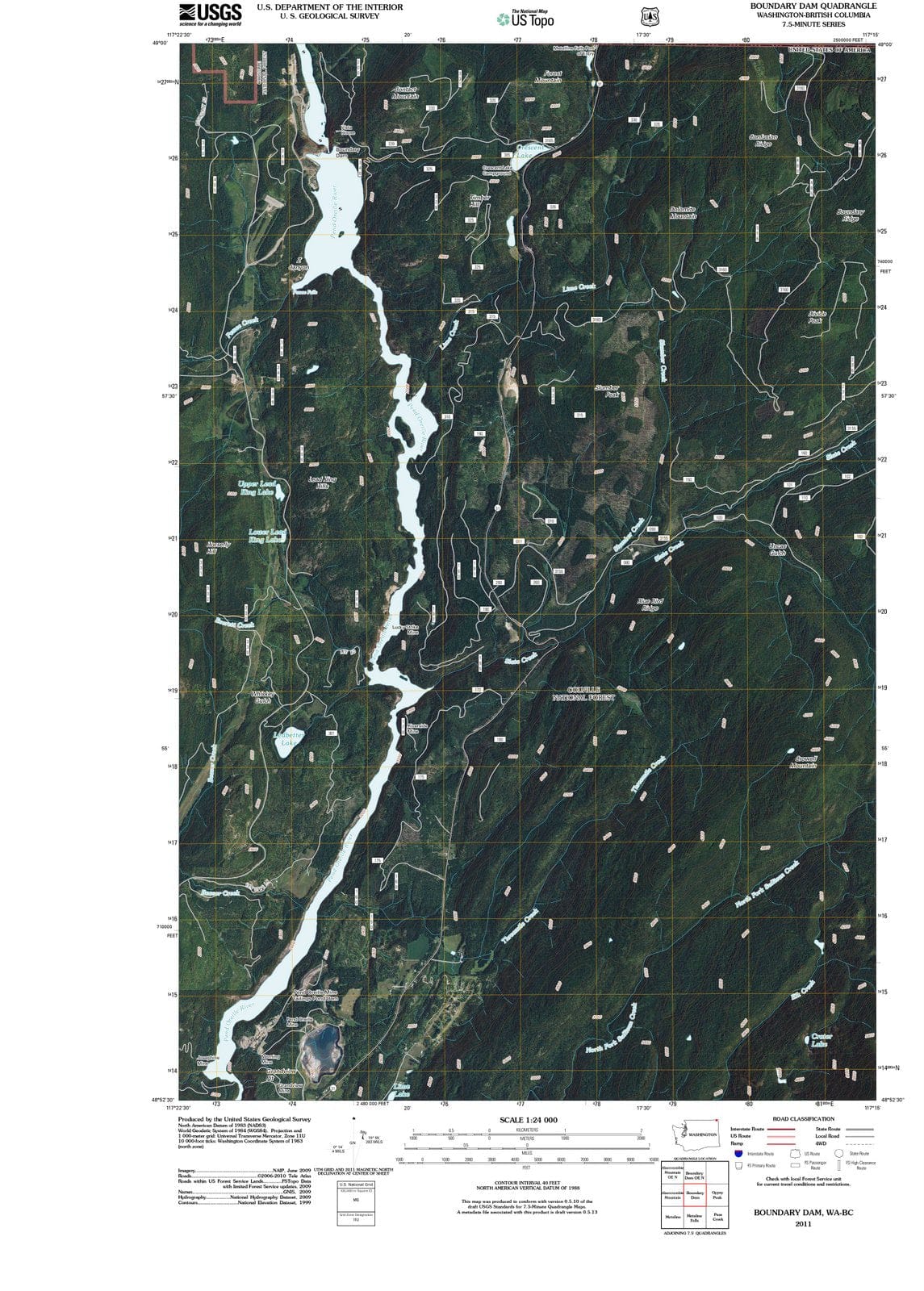 2011 Boundaryam, WA - Washington - USGS Topographic Map