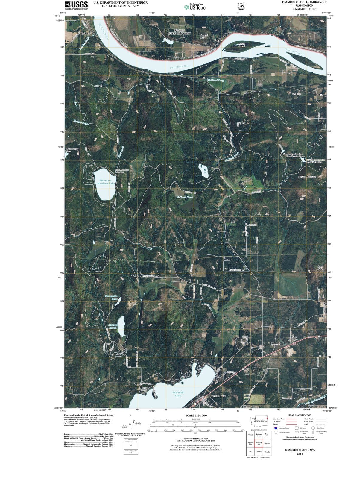2011 Diamond Lake, WA - Washington - USGS Topographic Map
