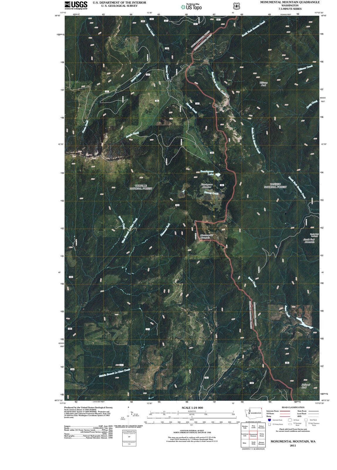 2011 Monumental Mountain, WA - Washington - USGS Topographic Map