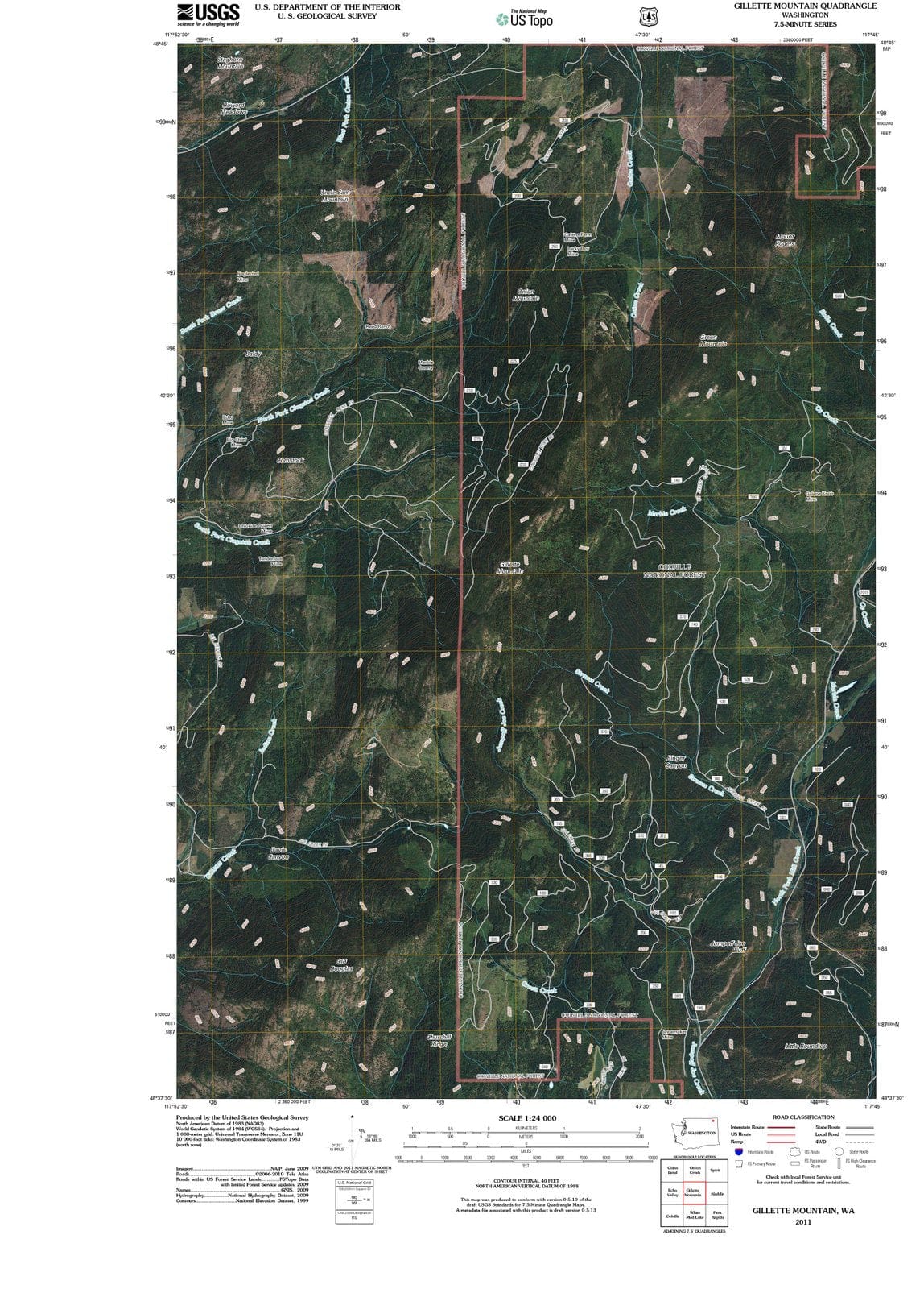 2011 Gillette Mountain, WA - Washington - USGS Topographic Map