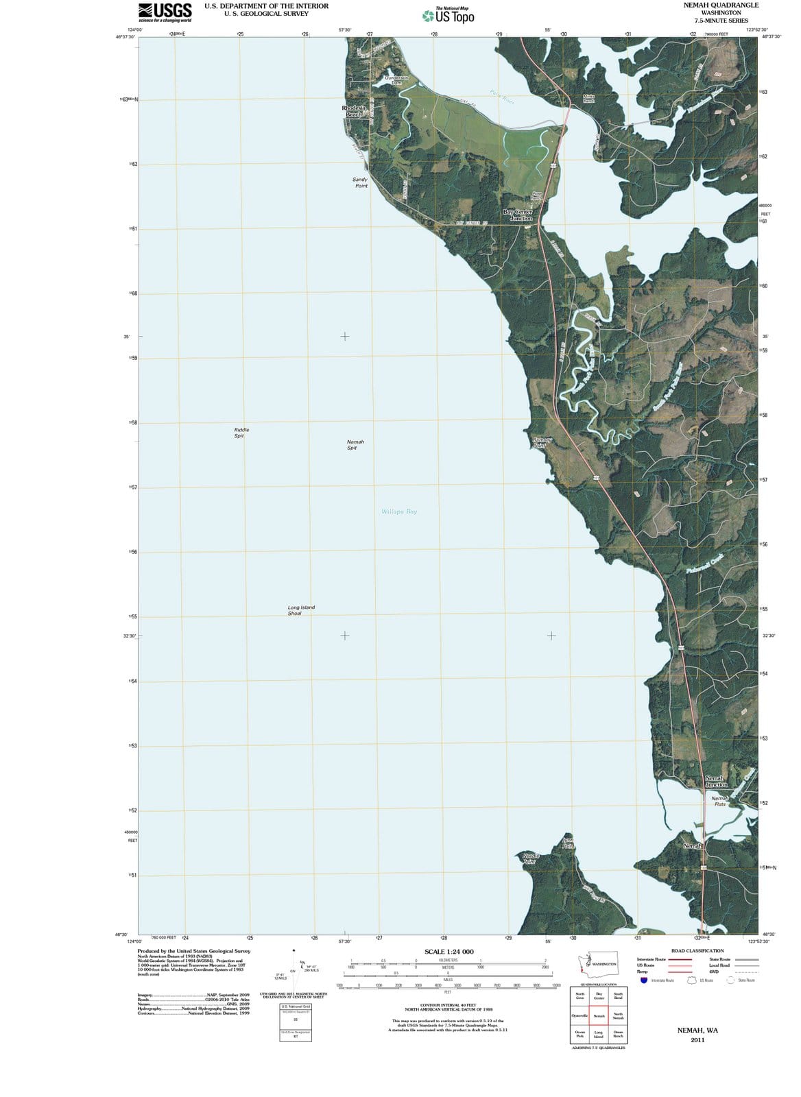 2011 Nemah, WA - Washington - USGS Topographic Map