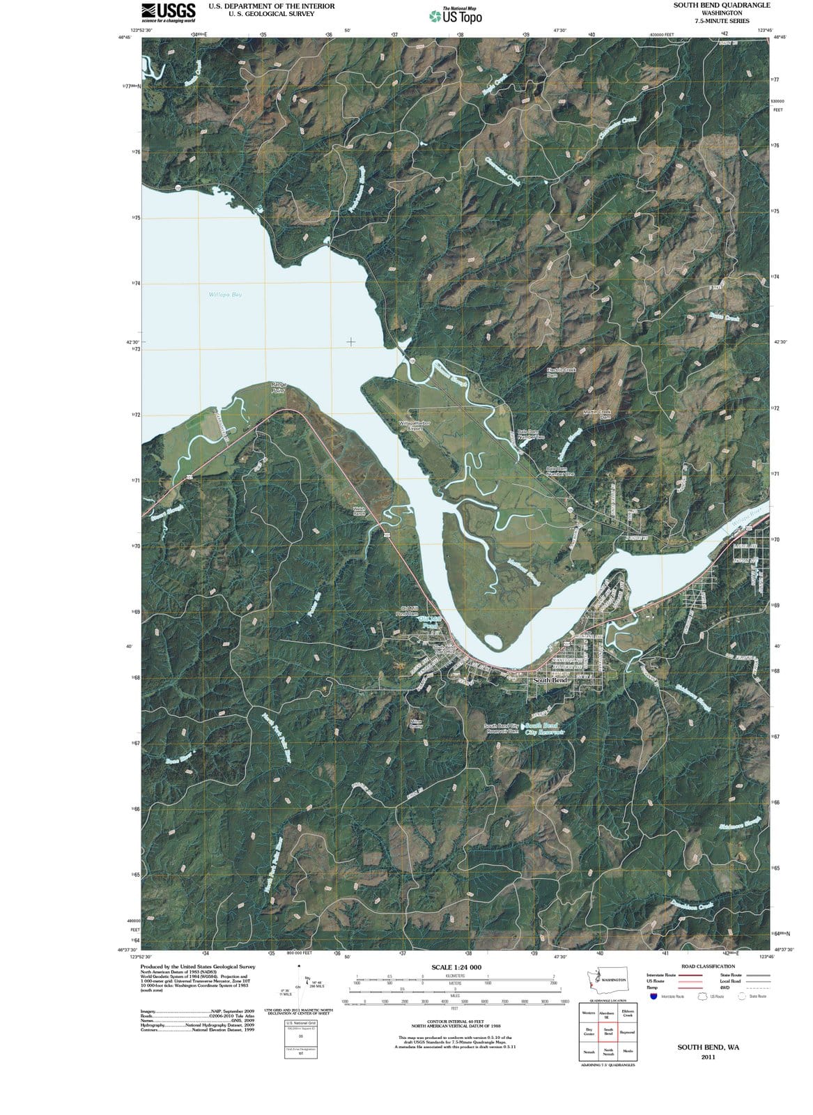 2011 South Bend, WA - Washington - USGS Topographic Map