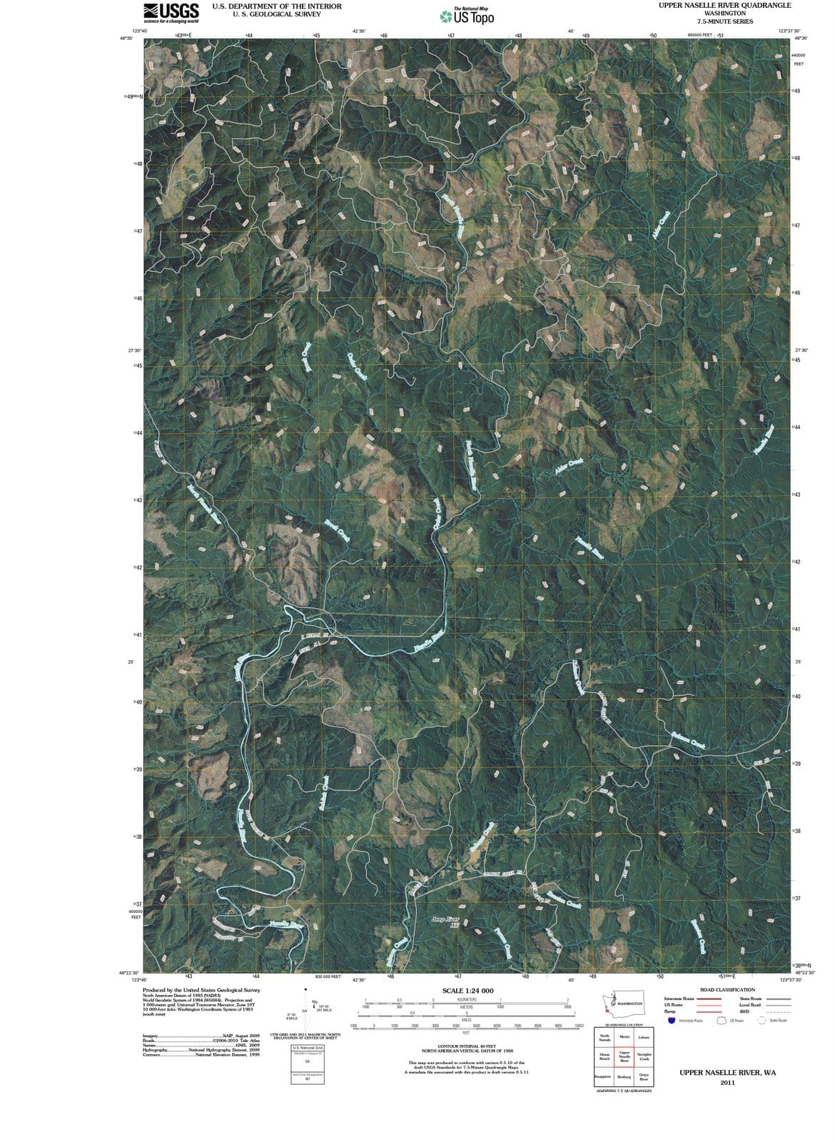 2011 Upper Naselle River, WA - Washington - USGS Topographic Map