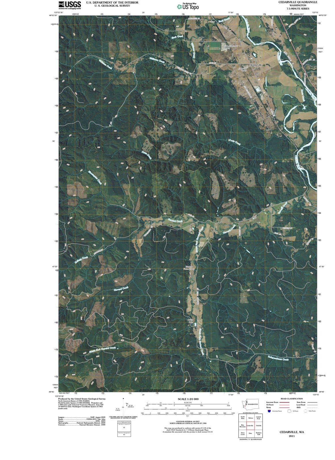 2011 Cedarville, WA - Washington - USGS Topographic Map