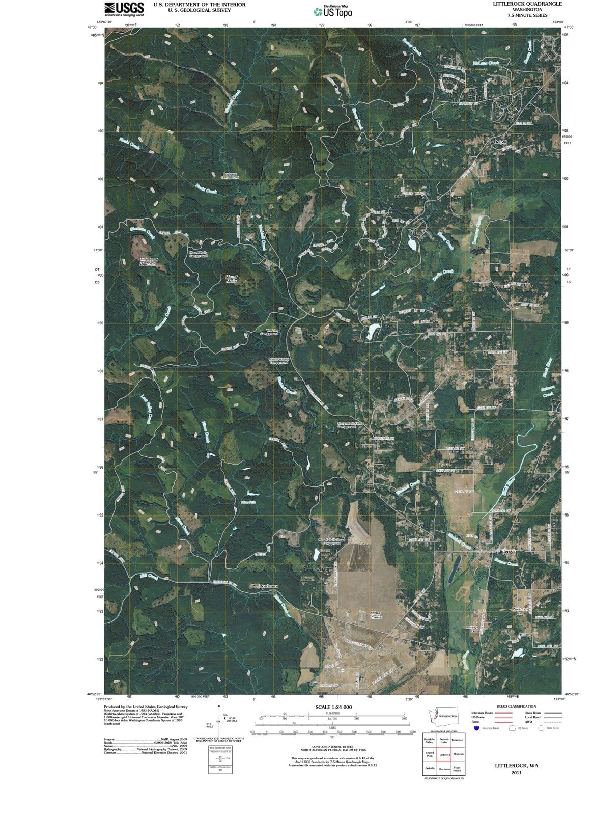 2011 Littlerock, WA - Washington - USGS Topographic Map