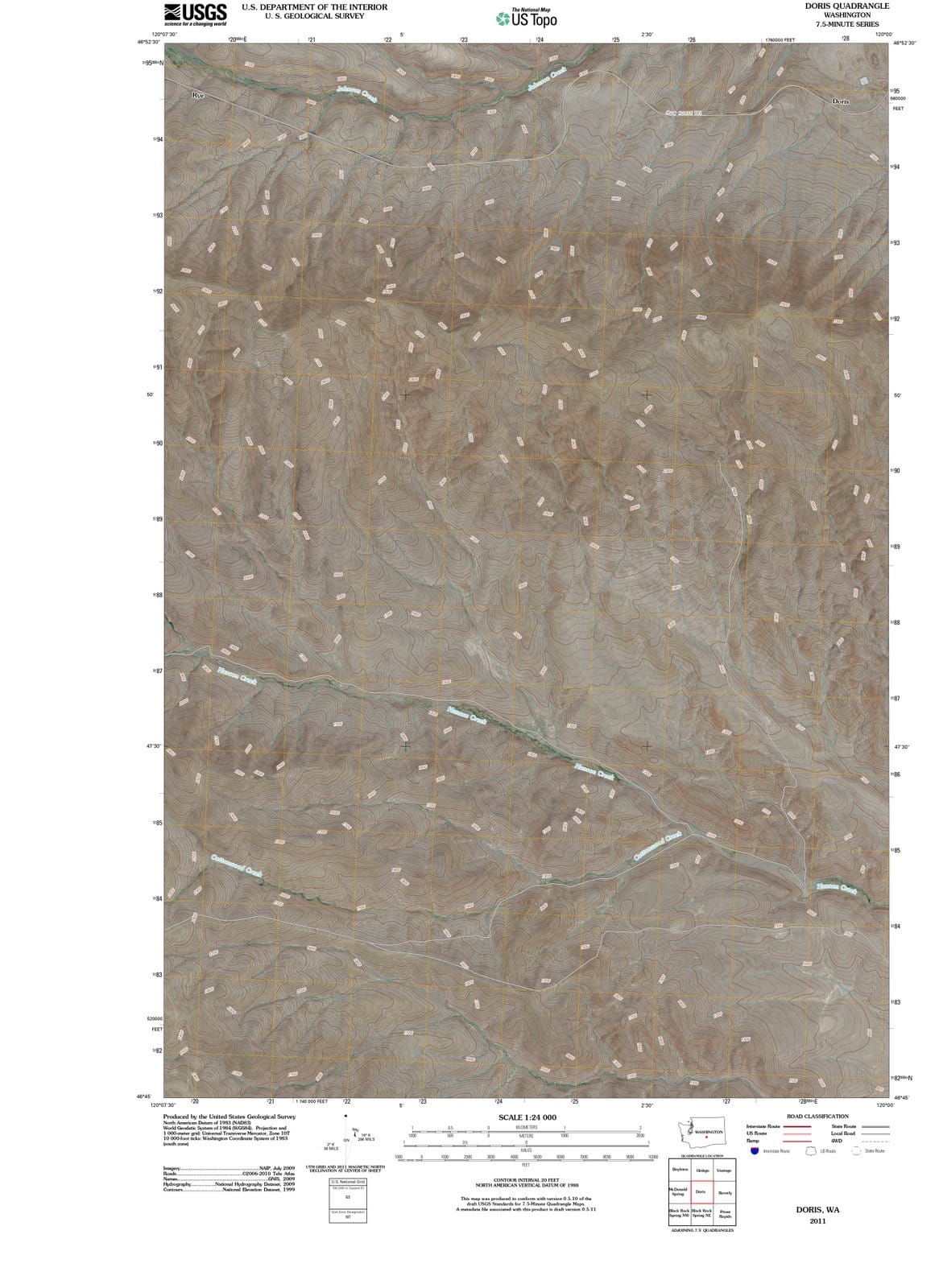 2011 Doris, WA - Washington - USGS Topographic Map