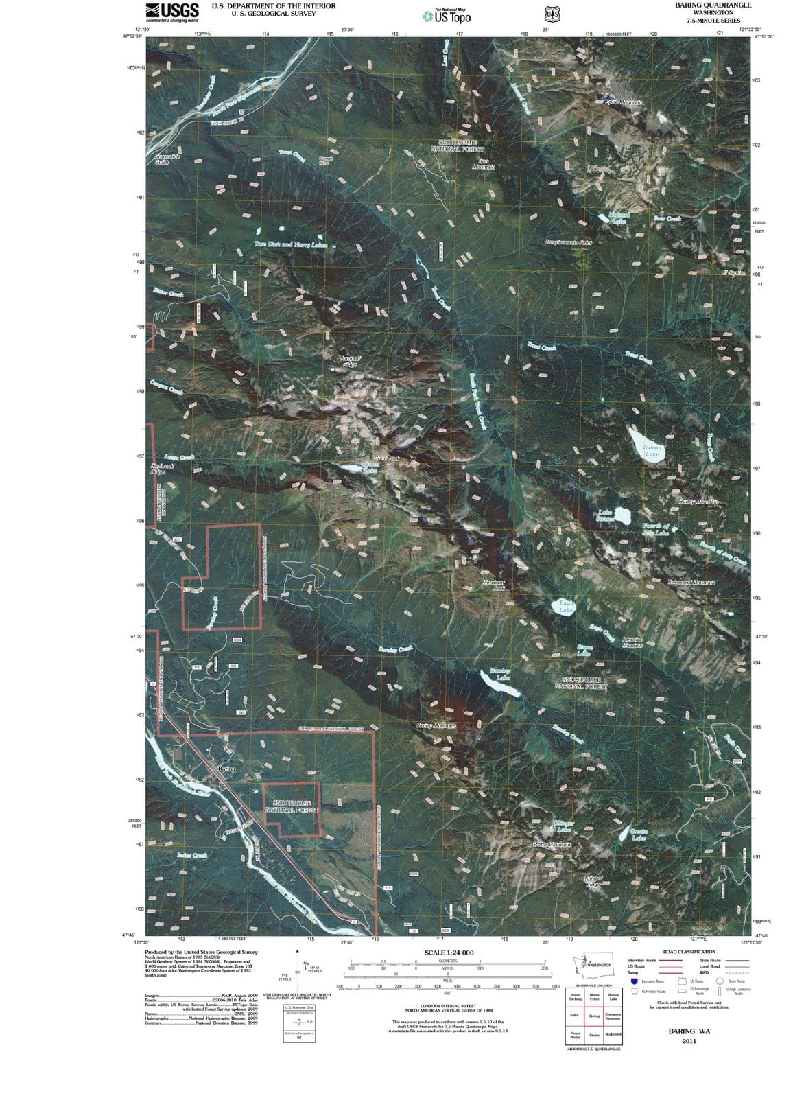 2011 Baring, WA - Washington - USGS Topographic Map