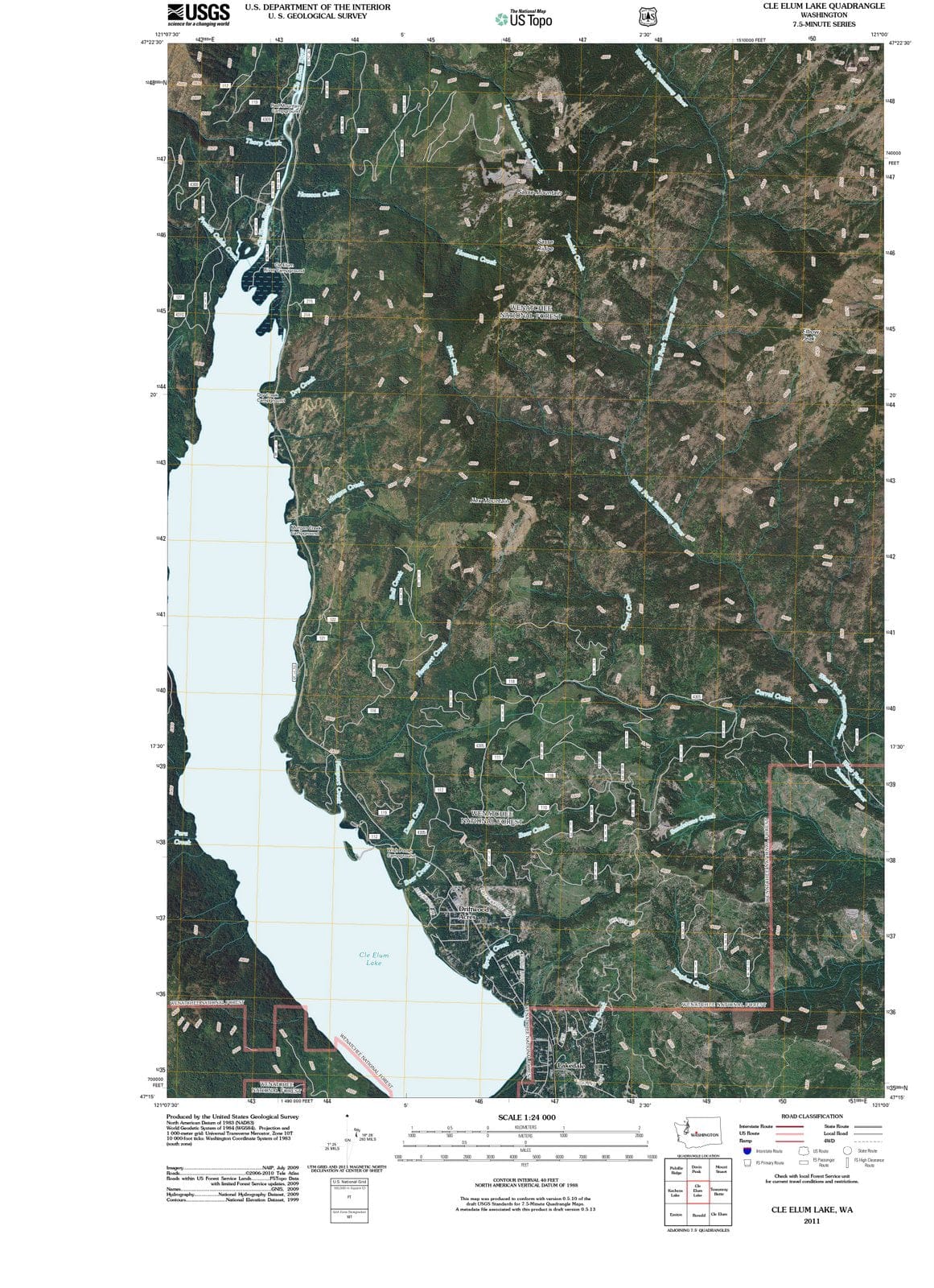 2011 Cle Elum Lake, WA - Washington - USGS Topographic Map