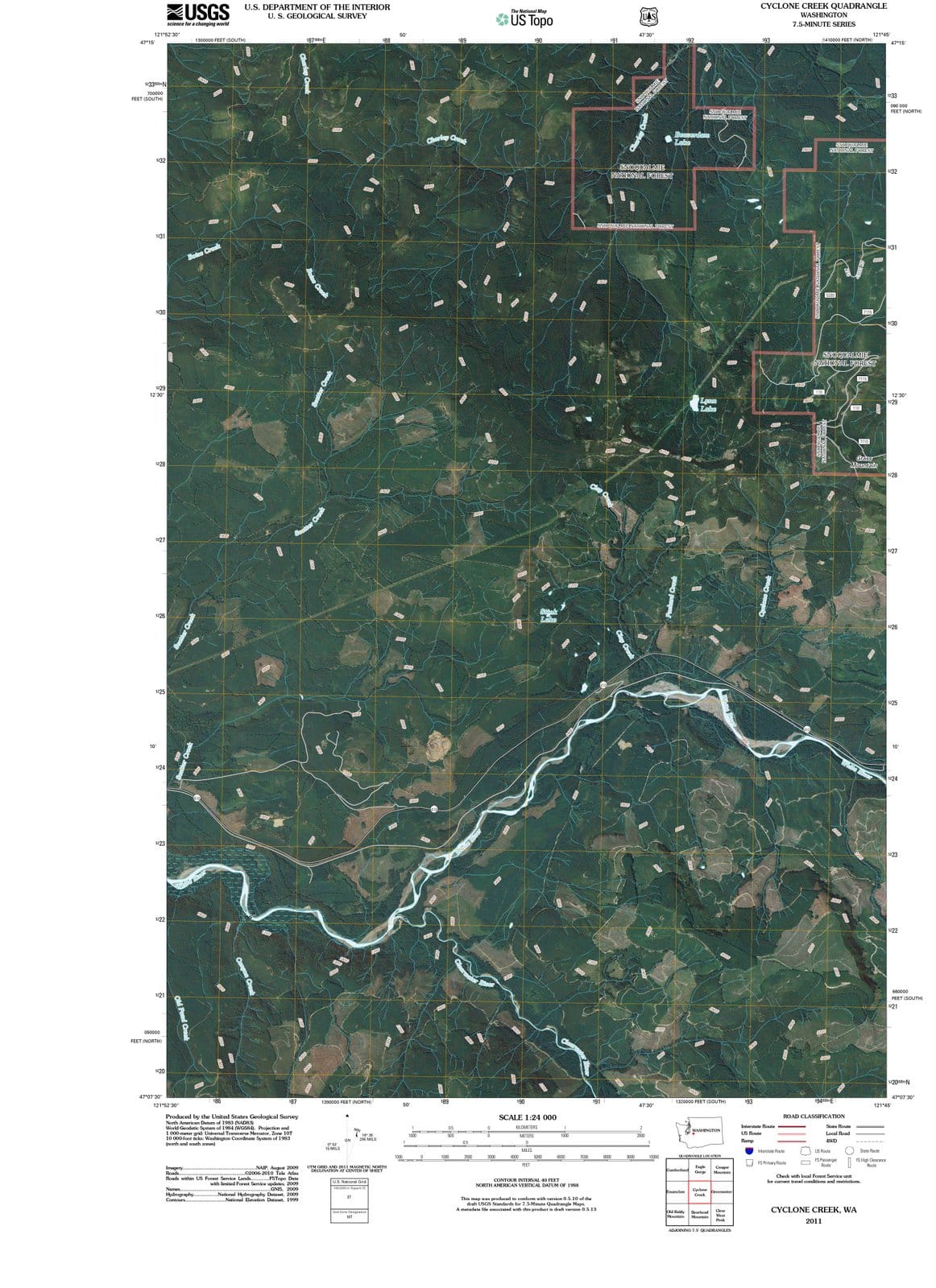 2011 Cyclone Creek, WA - Washington - USGS Topographic Map