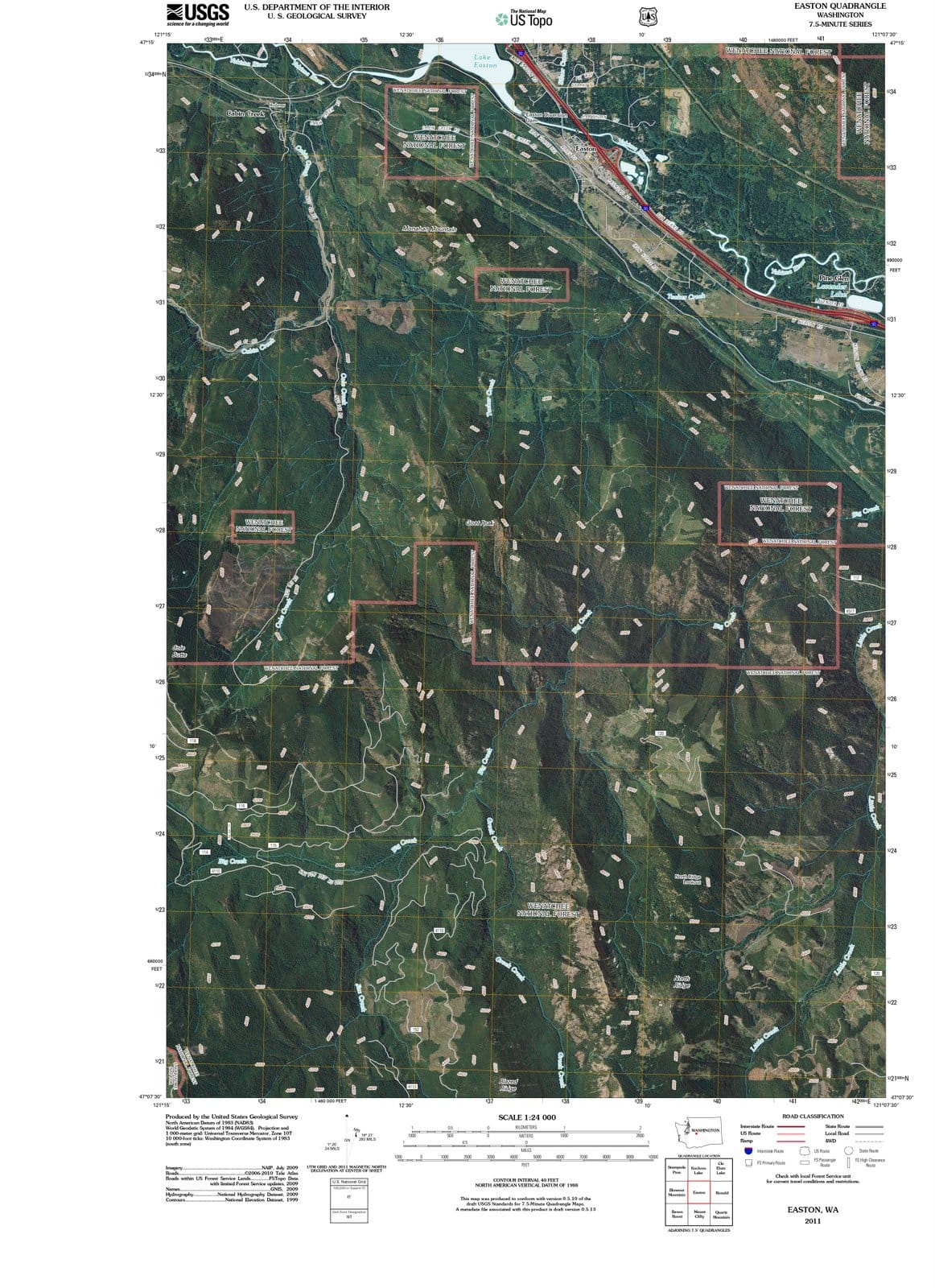2011 Easton, WA - Washington - USGS Topographic Map