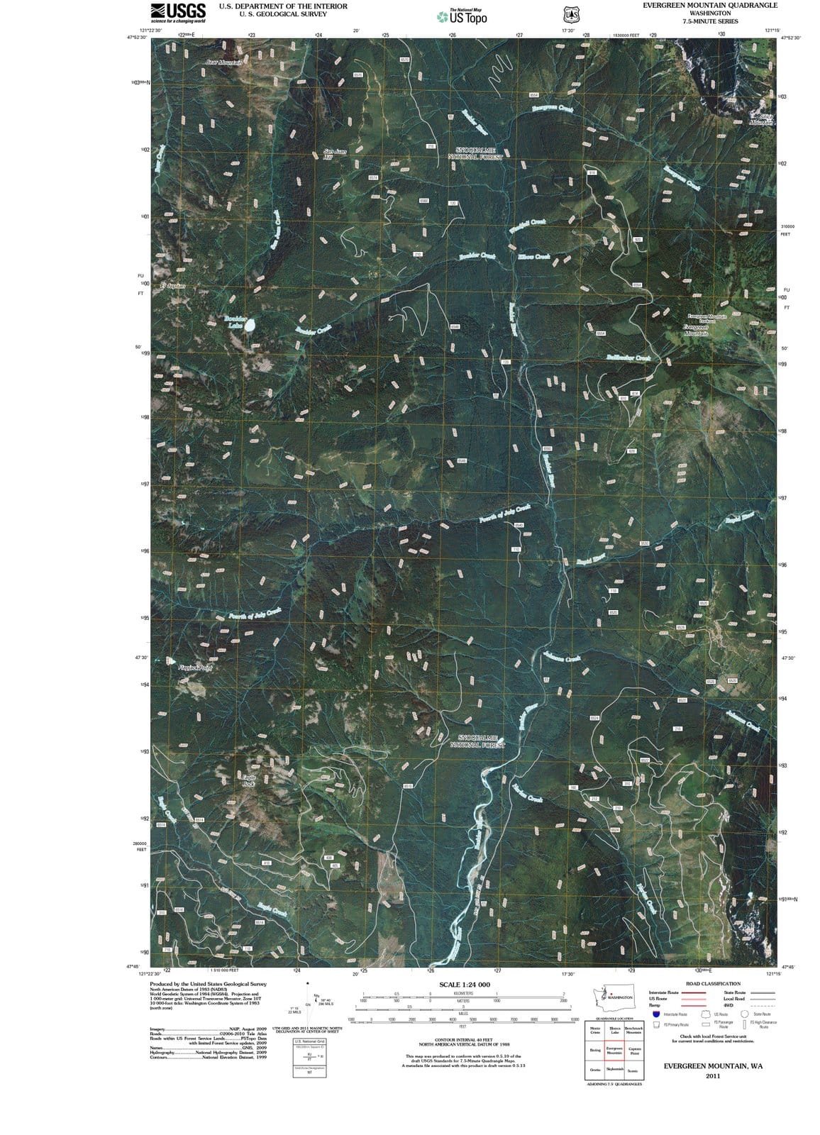 2011 Evergreen Mountain, WA - Washington - USGS Topographic Map