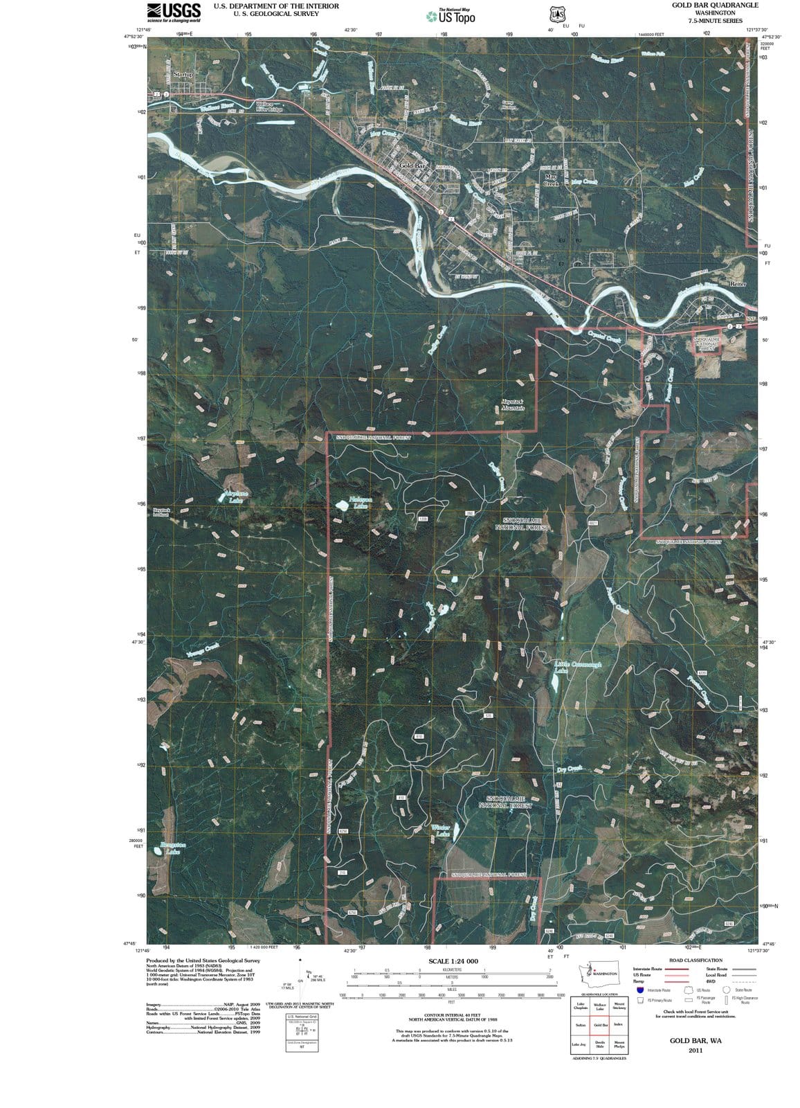 2011 Gold Bar, WA - Washington - USGS Topographic Map