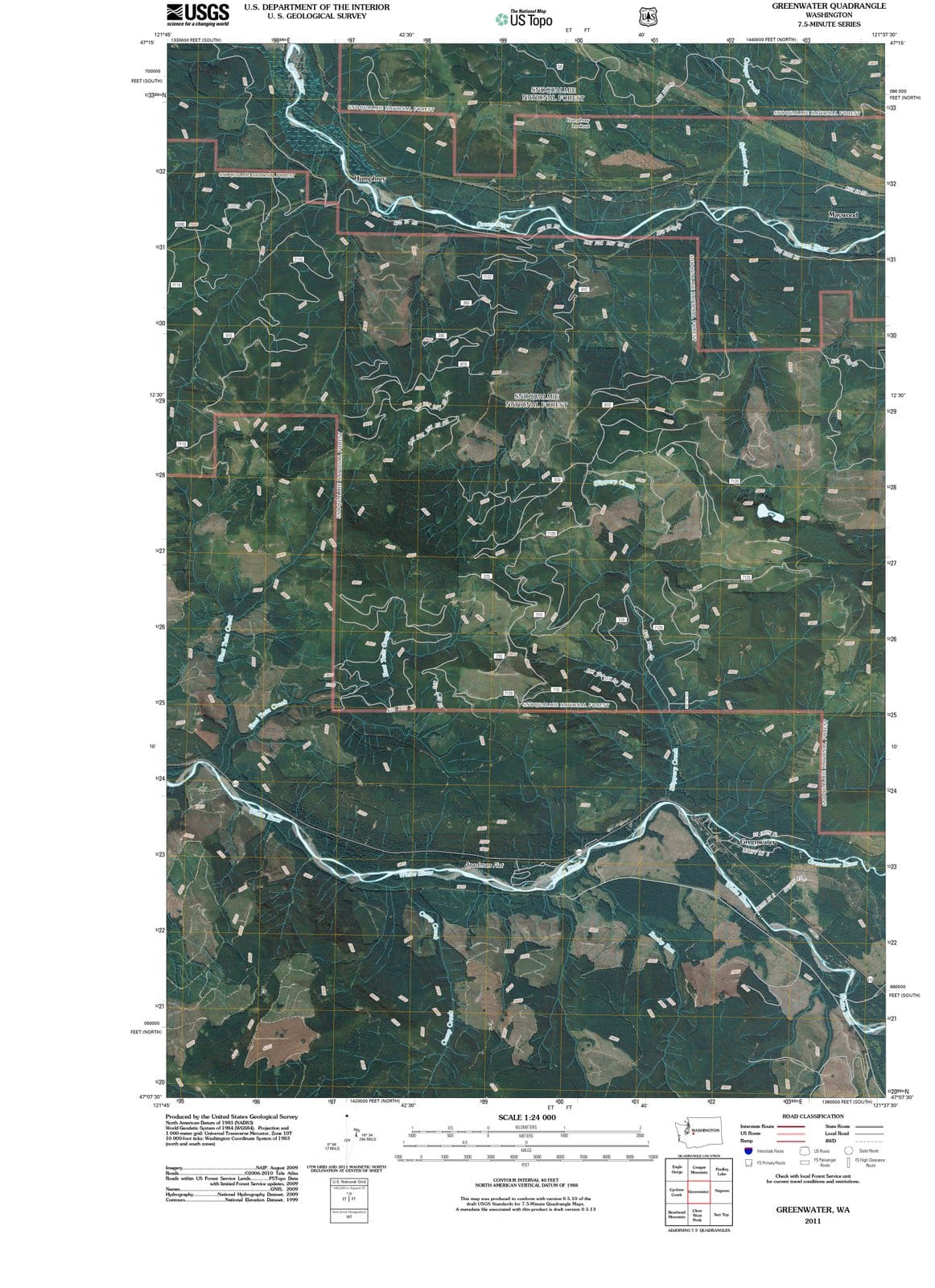 2011 Greenwater, WA - Washington - USGS Topographic Map