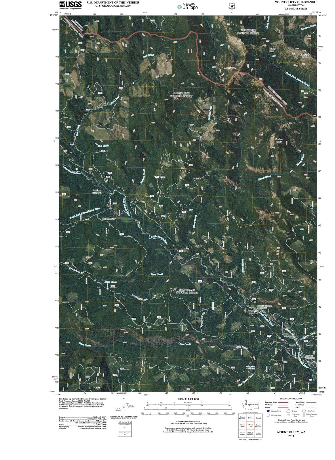 2011 Mount Clifty, WA - Washington - USGS Topographic Map