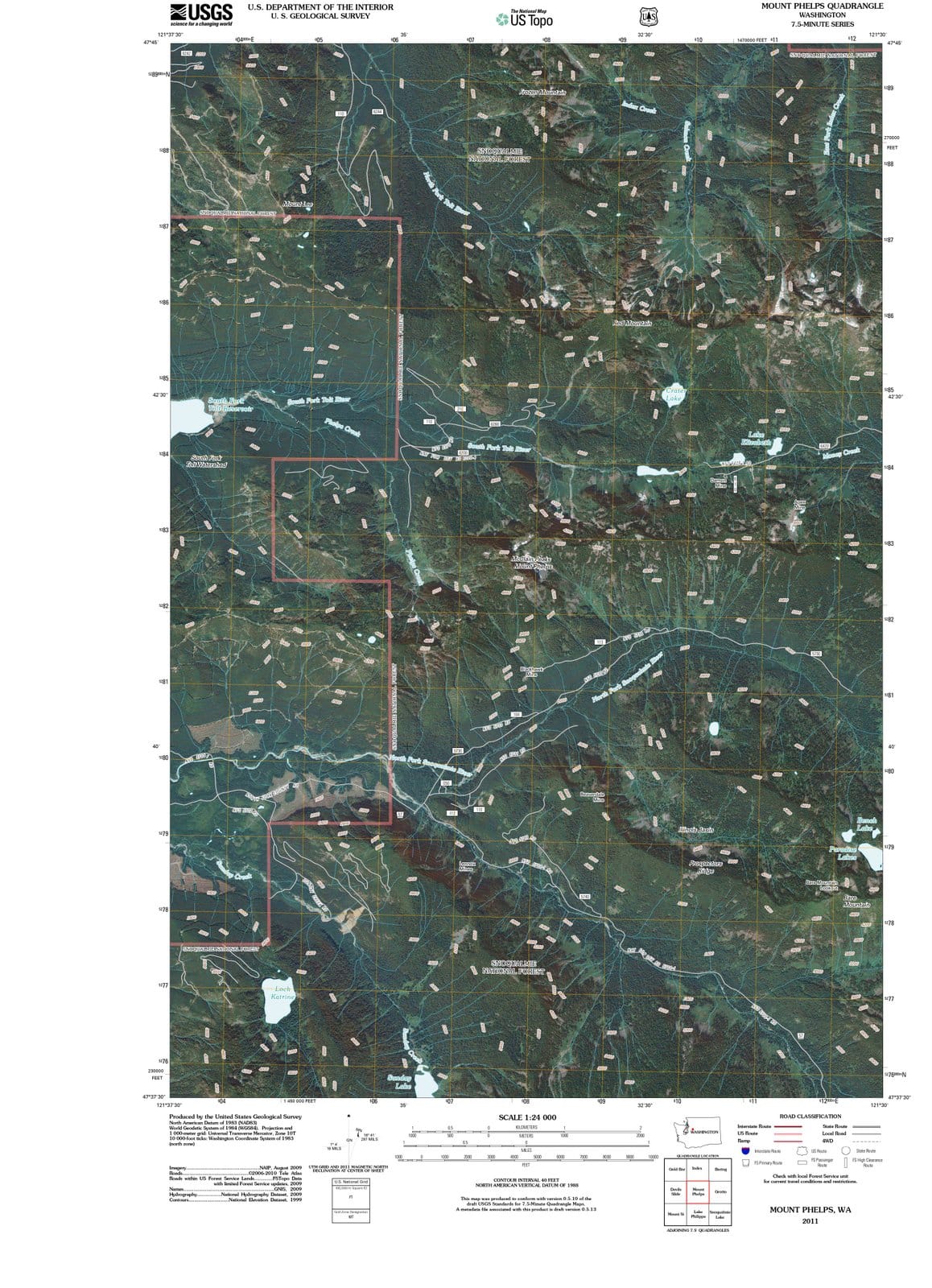 2011 Mount Phelps, WA - Washington - USGS Topographic Map