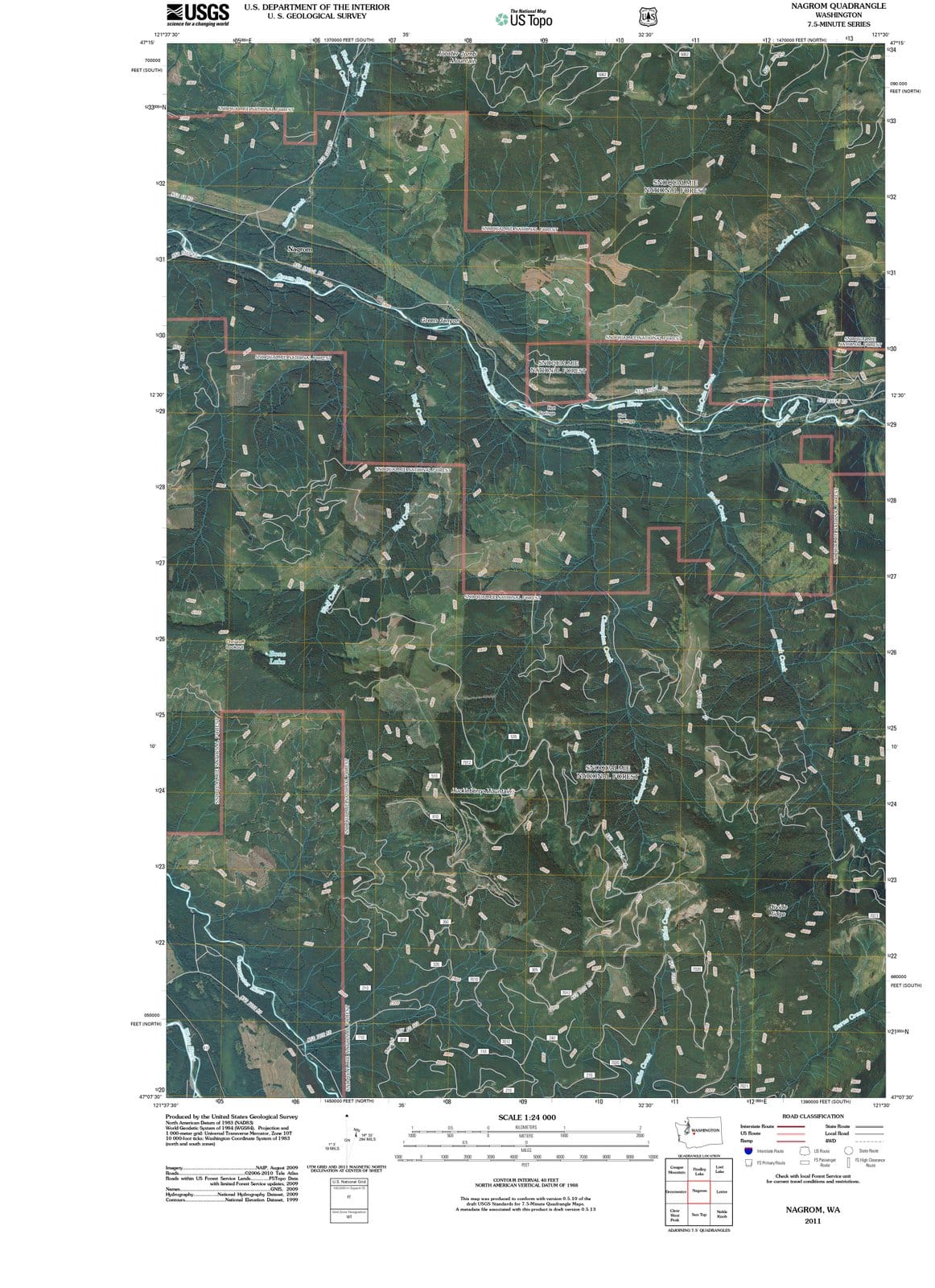 2011 Nagrom, WA - Washington - USGS Topographic Map