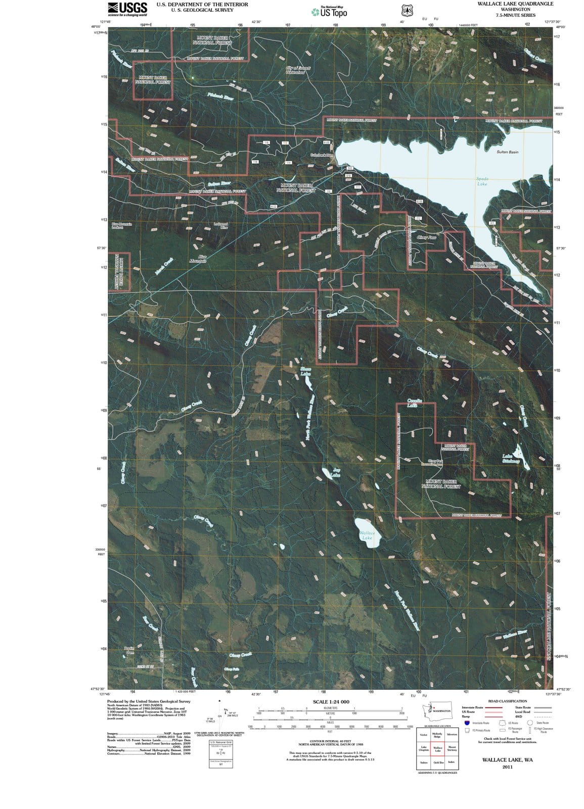 2011 Wallace Lake, WA - Washington - USGS Topographic Map