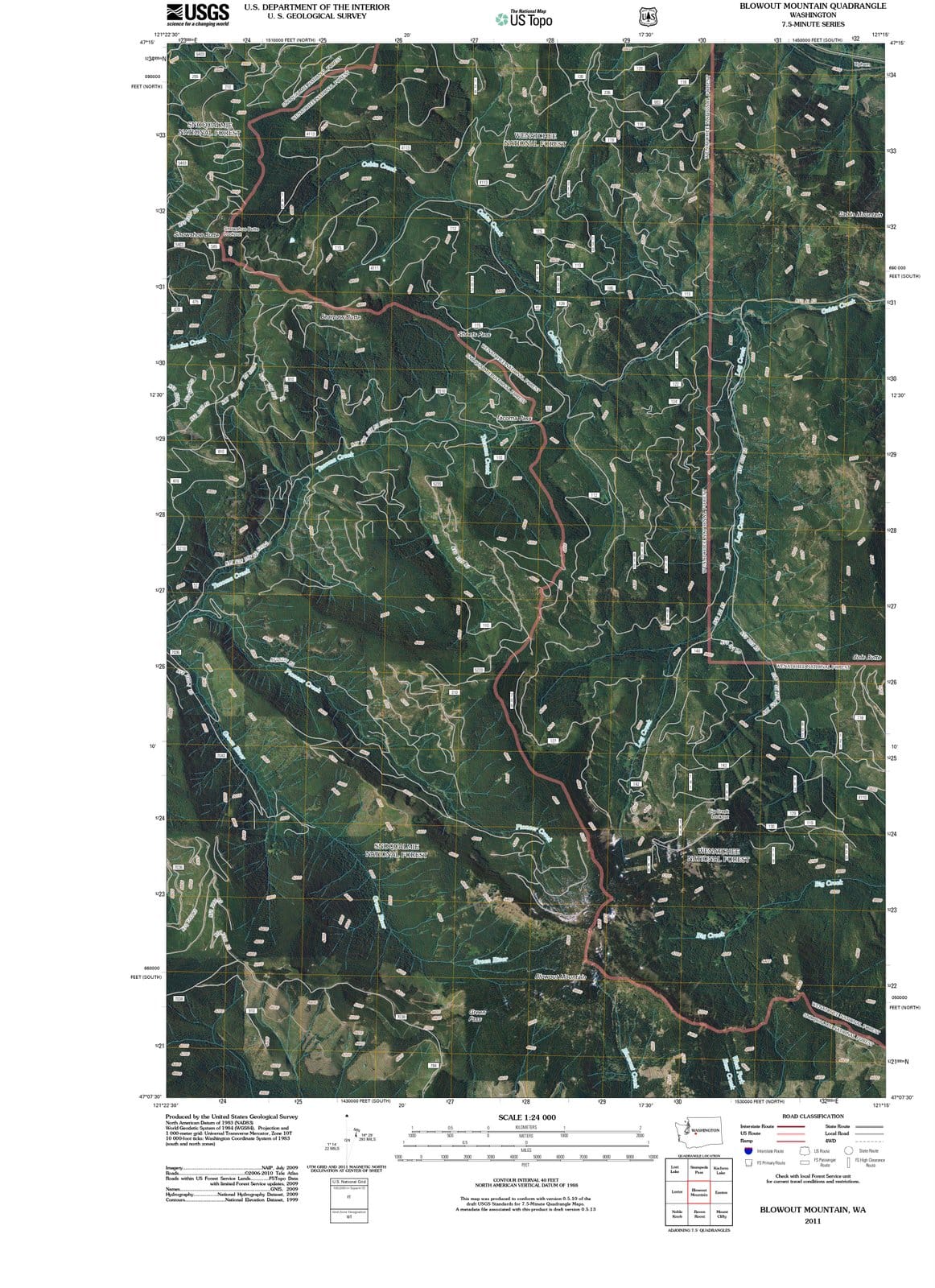 2011 Blowout Mountain, WA - Washington - USGS Topographic Map