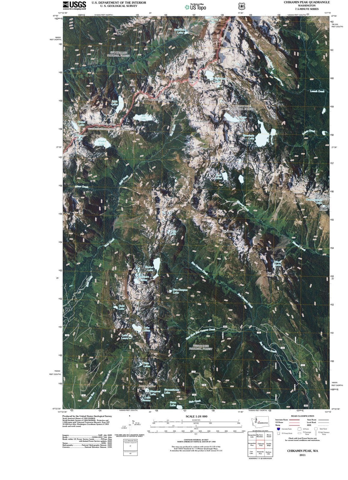 2011 Chikamin Peak, WA - Washington - USGS Topographic Map