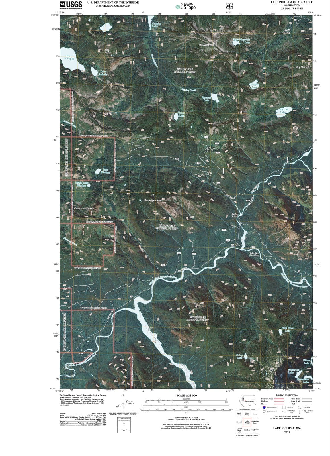2011 Lake Philippa, WA - Washington - USGS Topographic Map